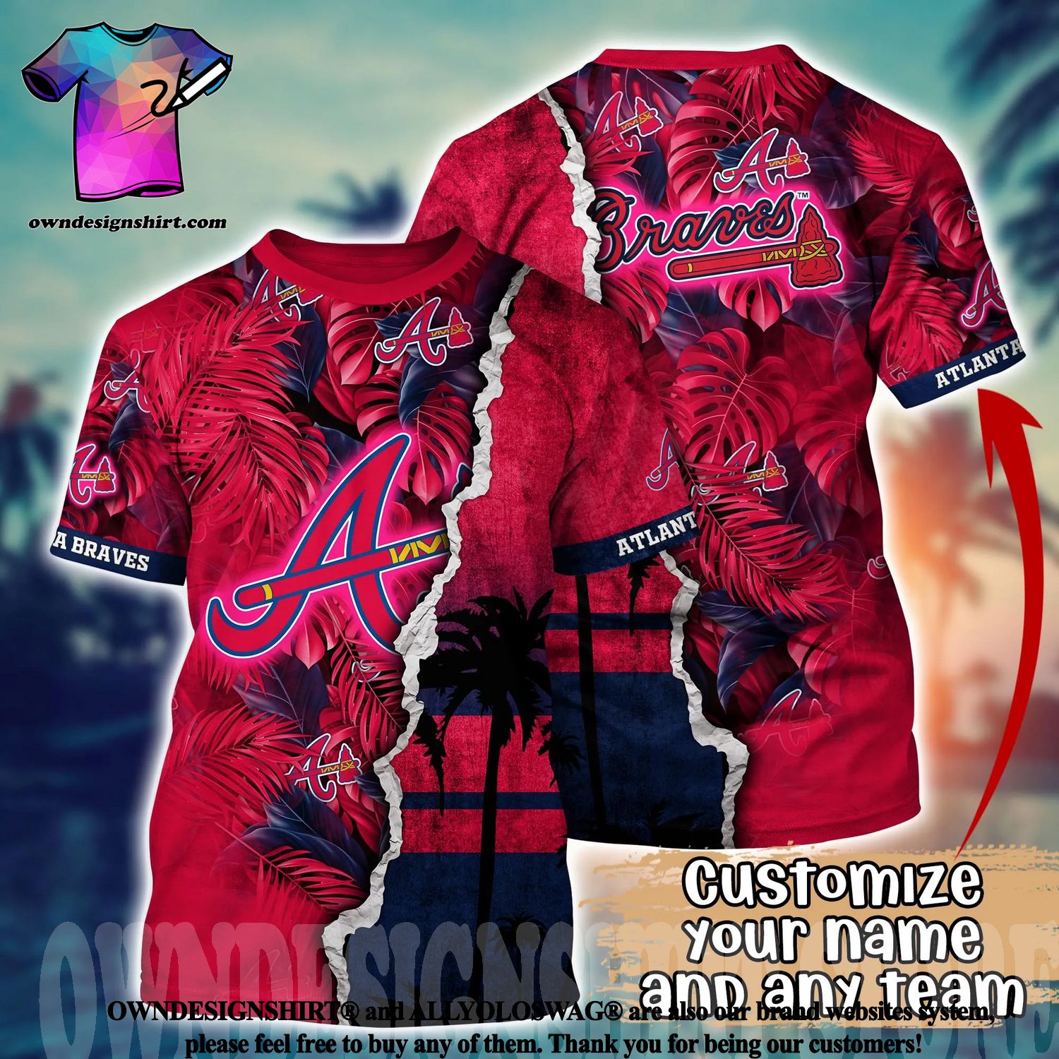 The best selling] Atlanta Braves MLB Floral Unisex Hawaiian Shirt
