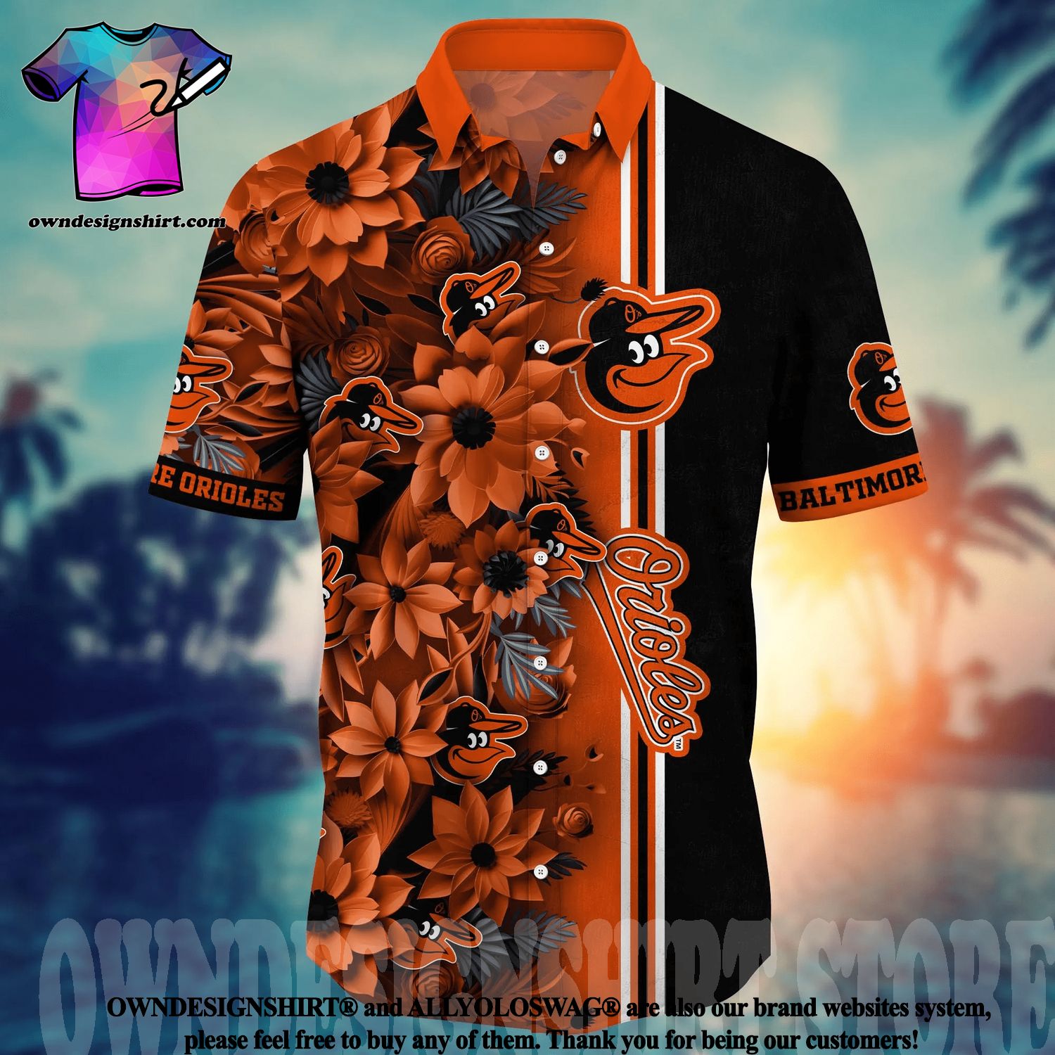 The best selling] Baltimore Orioles MLB Floral Full Printed 3D