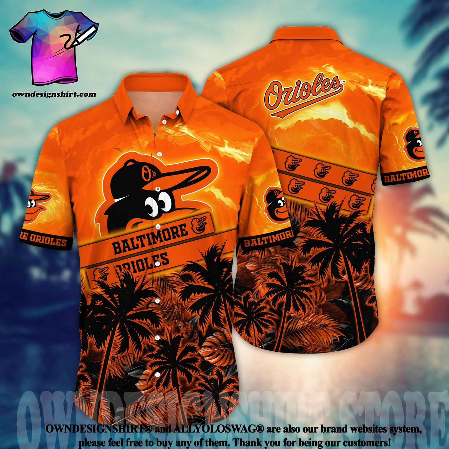 Baltimore Orioles MLB Baby Yoda Tiki Flower Hawaiian Shirt