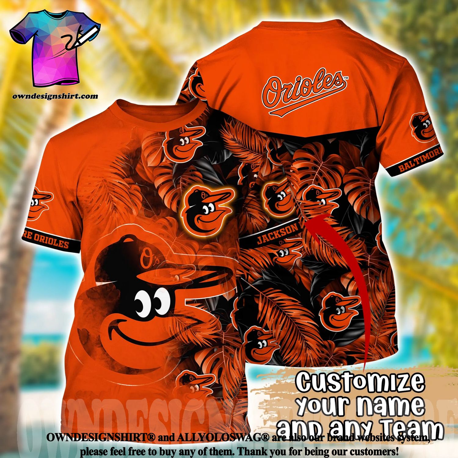 The best selling] Baltimore Orioles MLB Full Print 3D Hawaiian Shirt