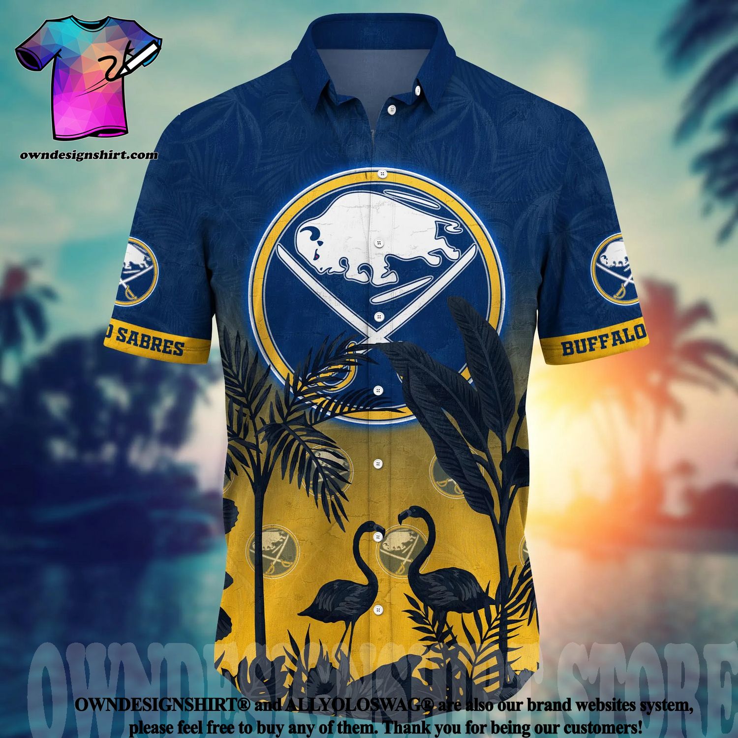 NHL Fans Buffalo Sabres Logo Set Hawaiian Shirt And Short Custom