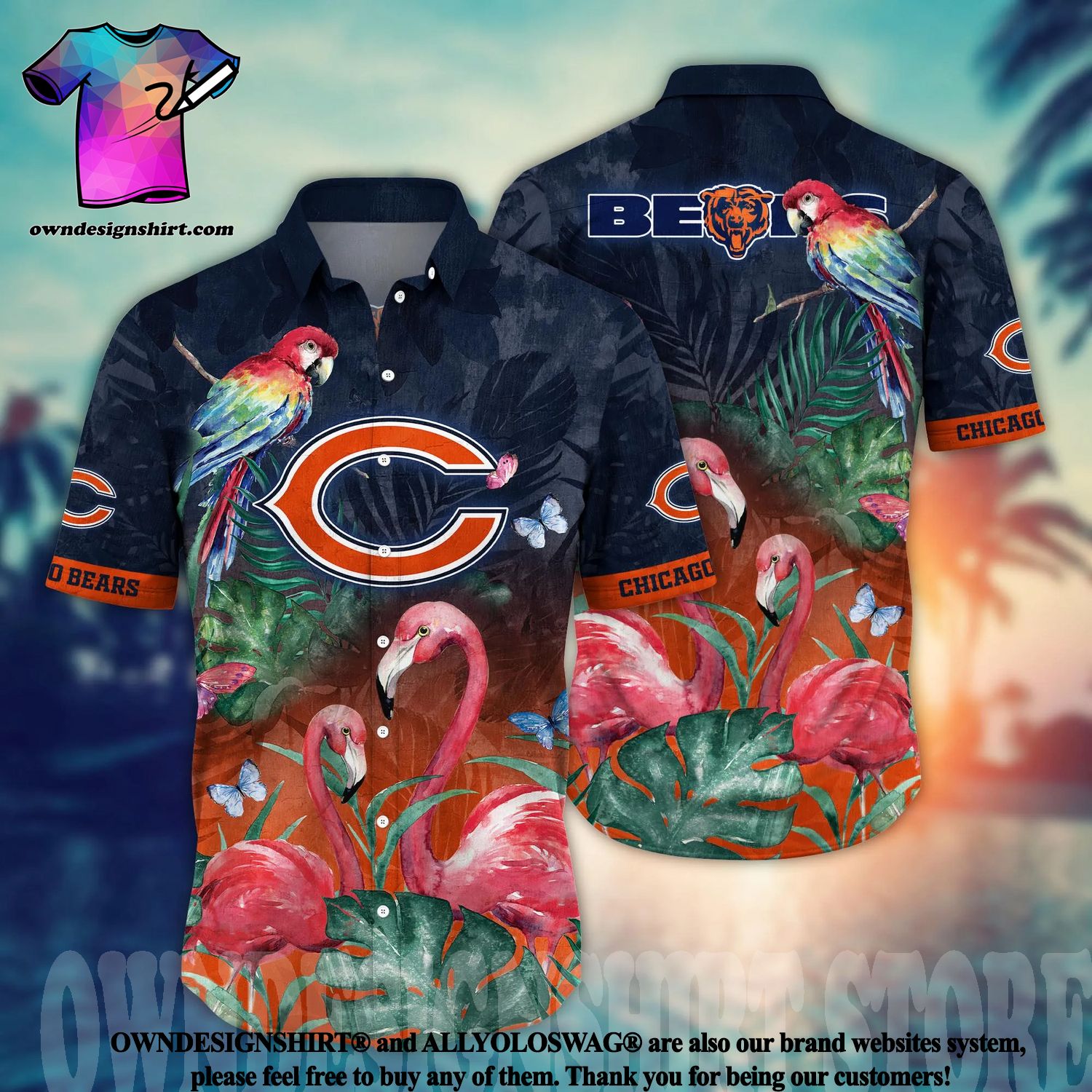 Chicago Bears Hawaiian Shirt And Shorts Chicago Bears Button Up