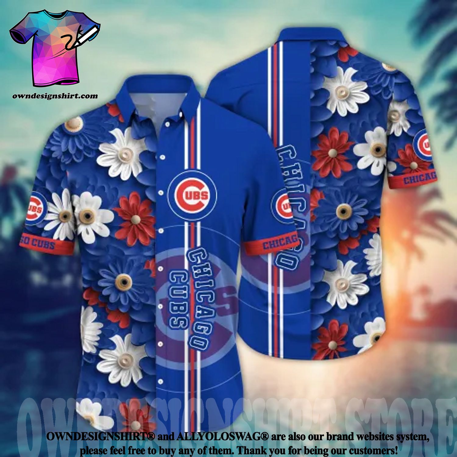 Chicago Cubs Button-Up Baseball Jersey - Royal