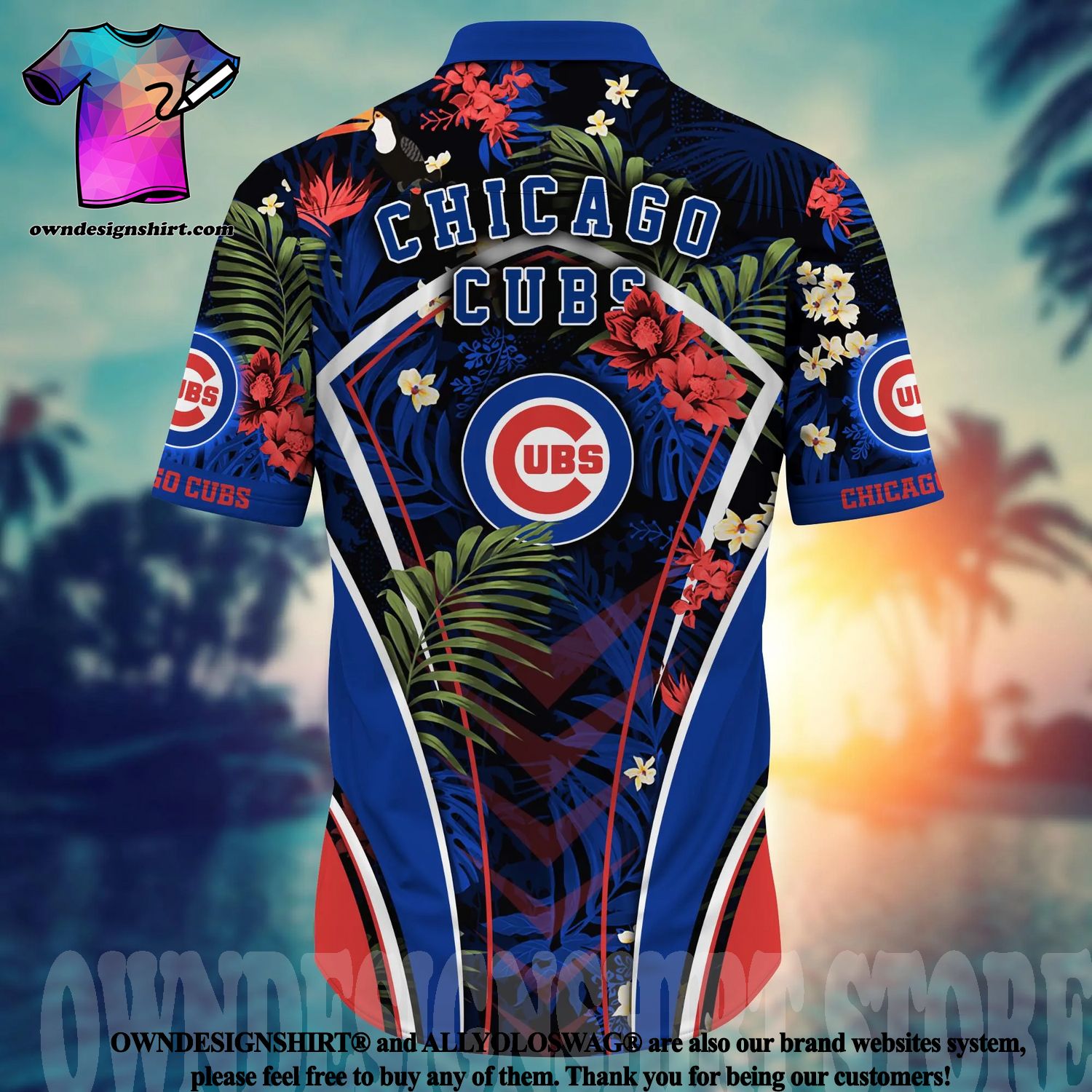 The best selling] Chicago Cubs MLB Floral All Over Printed Hawaiian Shirt