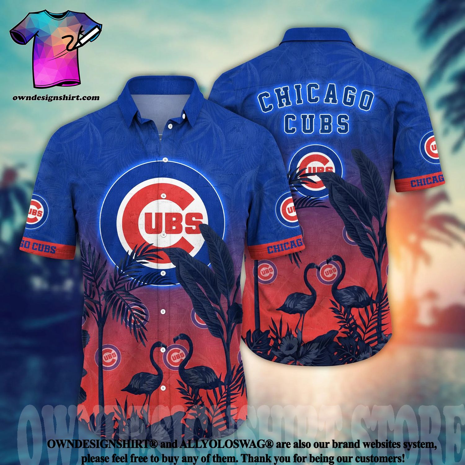 The best selling] Chicago Cubs MLB Floral Full Print 3D Hawaiian Shirt