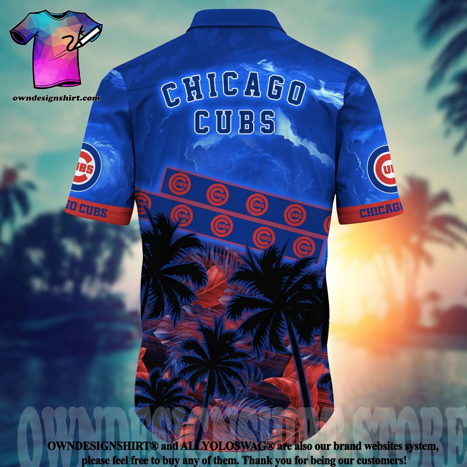 The best selling] Chicago Cubs MLB Floral Full Print 3D Hawaiian Shirt