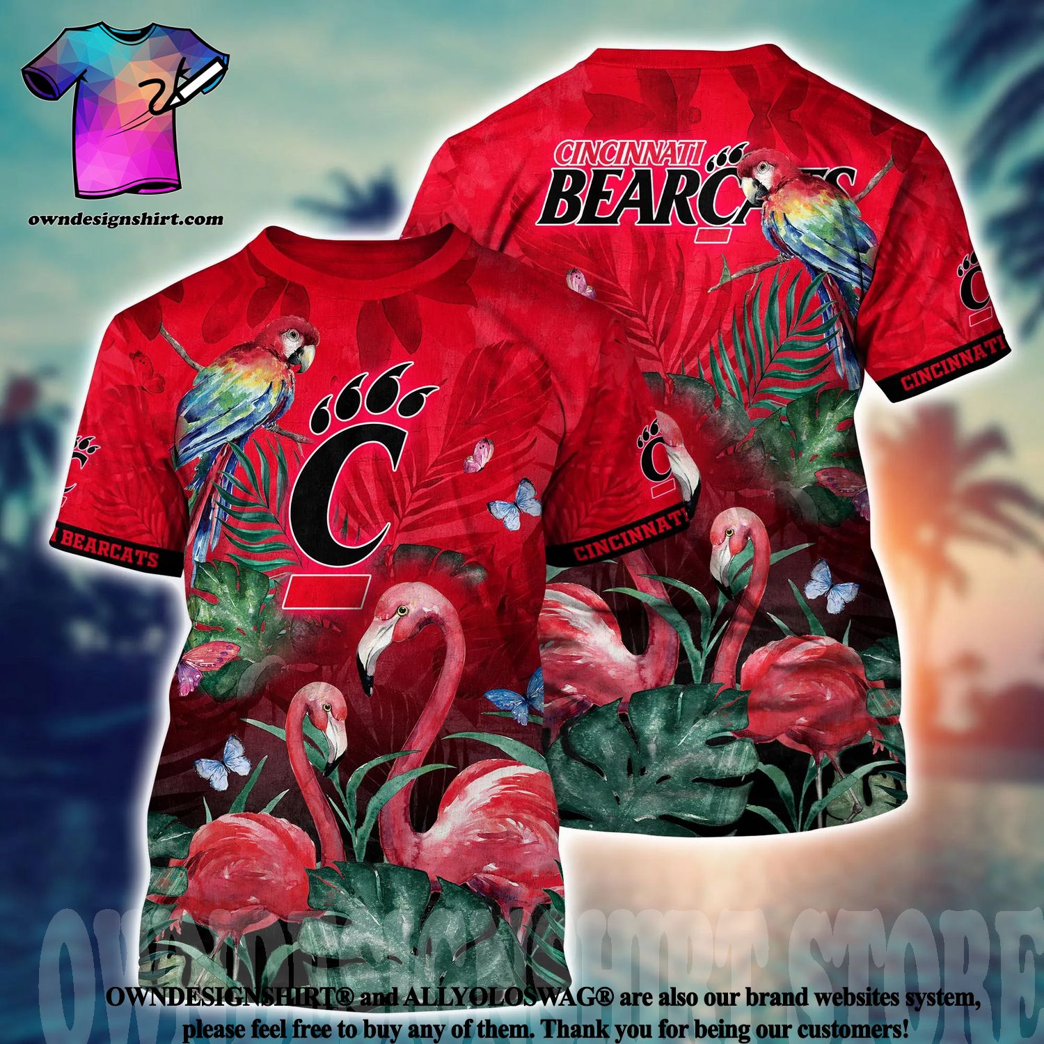 Cincinnati Bearcats NCAA Flower Button Up Hawaiian Shirt 3D Shirt, Gifts  For Cincinnati Bearcats Football Fans - T-shirts Low Price