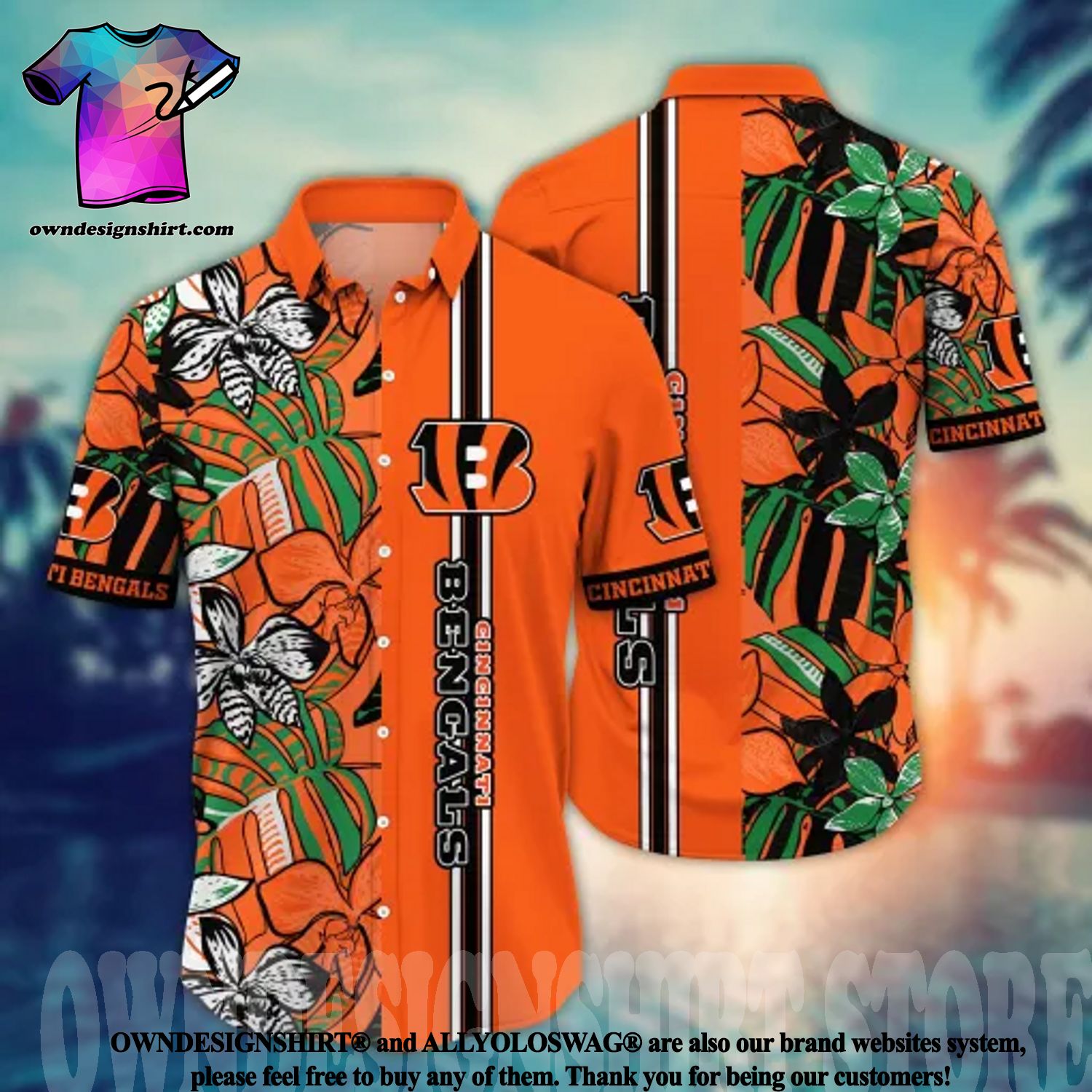 Cincinnati Bengals Hawaiian Shirt Flag Flower in 2023