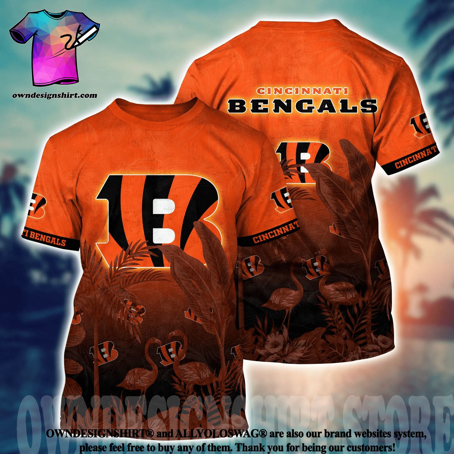 The best selling] Cincinnati Bengals NFL Floral Full Print 3D Hawaiian Shirt