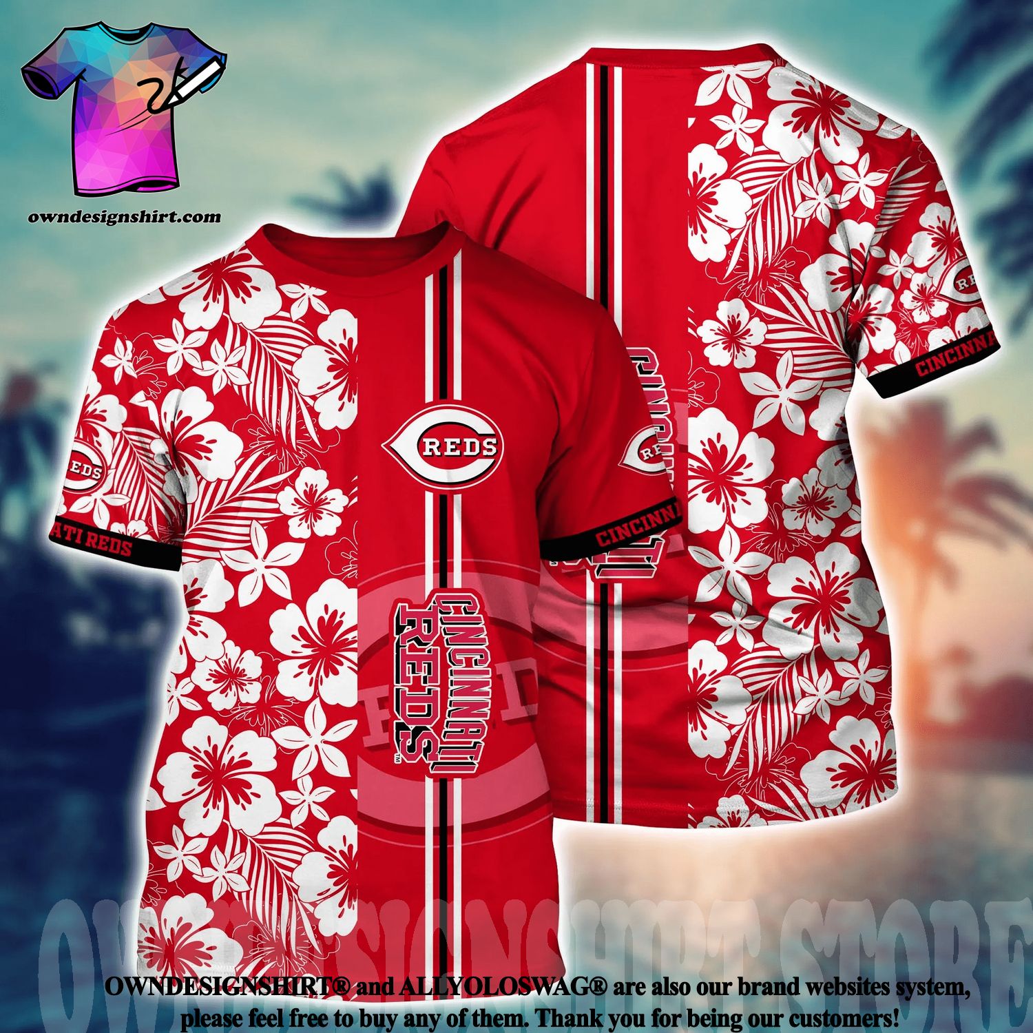 Cincinnati Reds 3D Hawaiian Shirts Flower Summer, Cincinnati Reds Hawaiian  Shirt