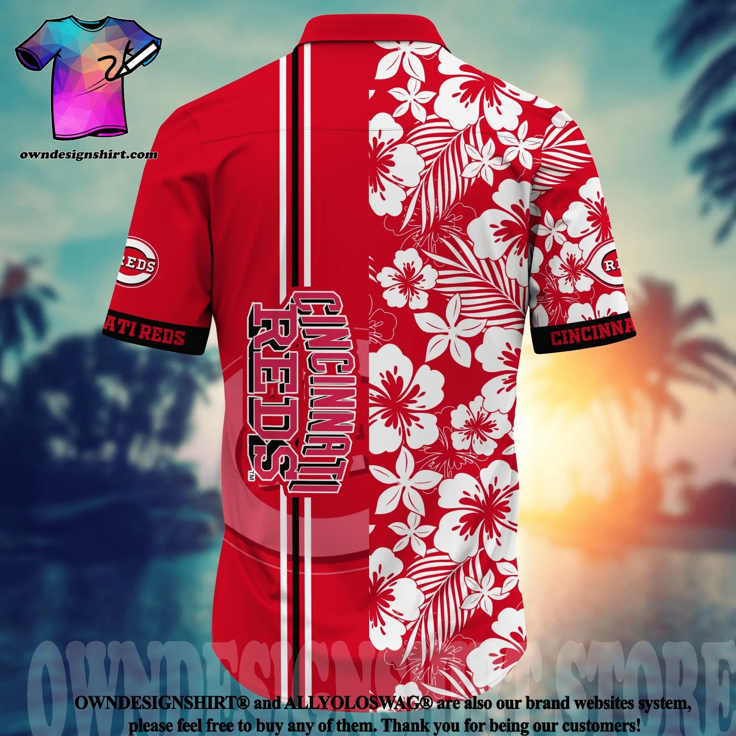 Cincinnati Reds 3D Hawaiian Shirts Flower Summer, Cincinnati Reds Hawaiian  Shirt