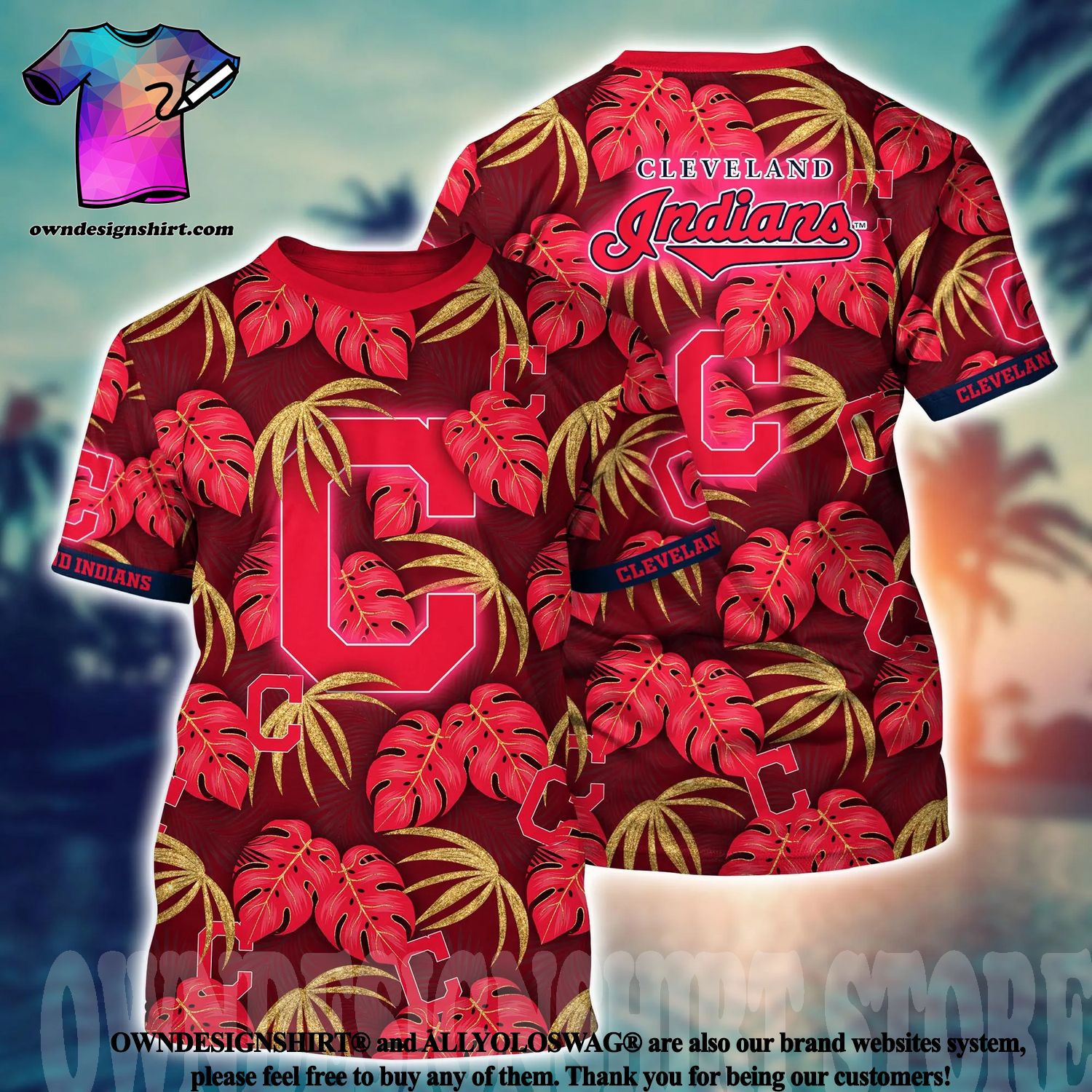 The best selling] Cleveland Indians MLB Flower Full Printing Unisex Hawaiian  Shirt