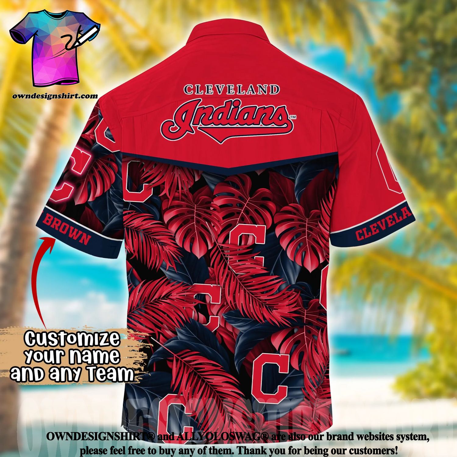 Cleveland Indians MLB Us Flag Hawaiian Shirt Custom Summer Aloha