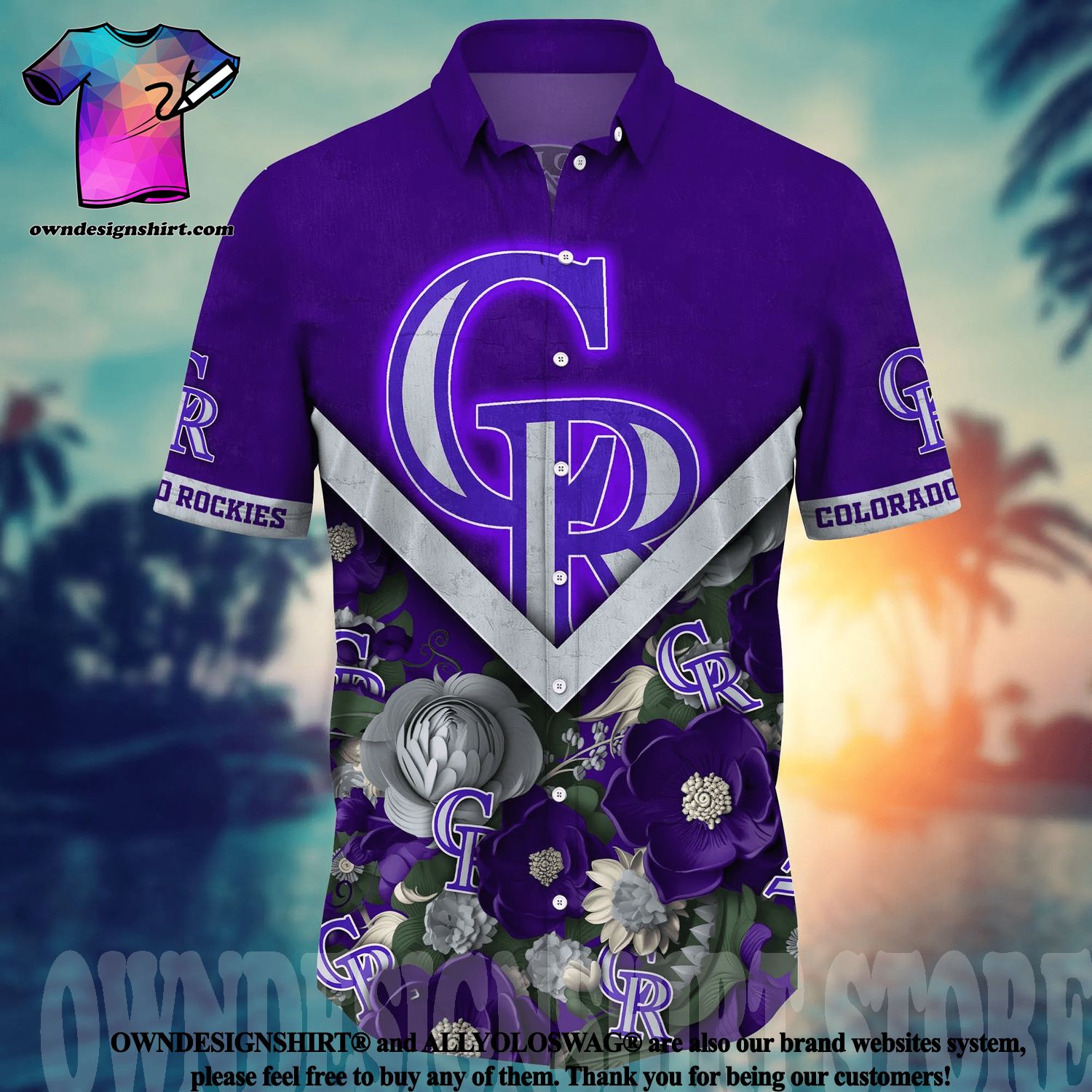 The best selling] Colorado Rockies MLB Floral 3D Full Printed Hawaiian Shirt