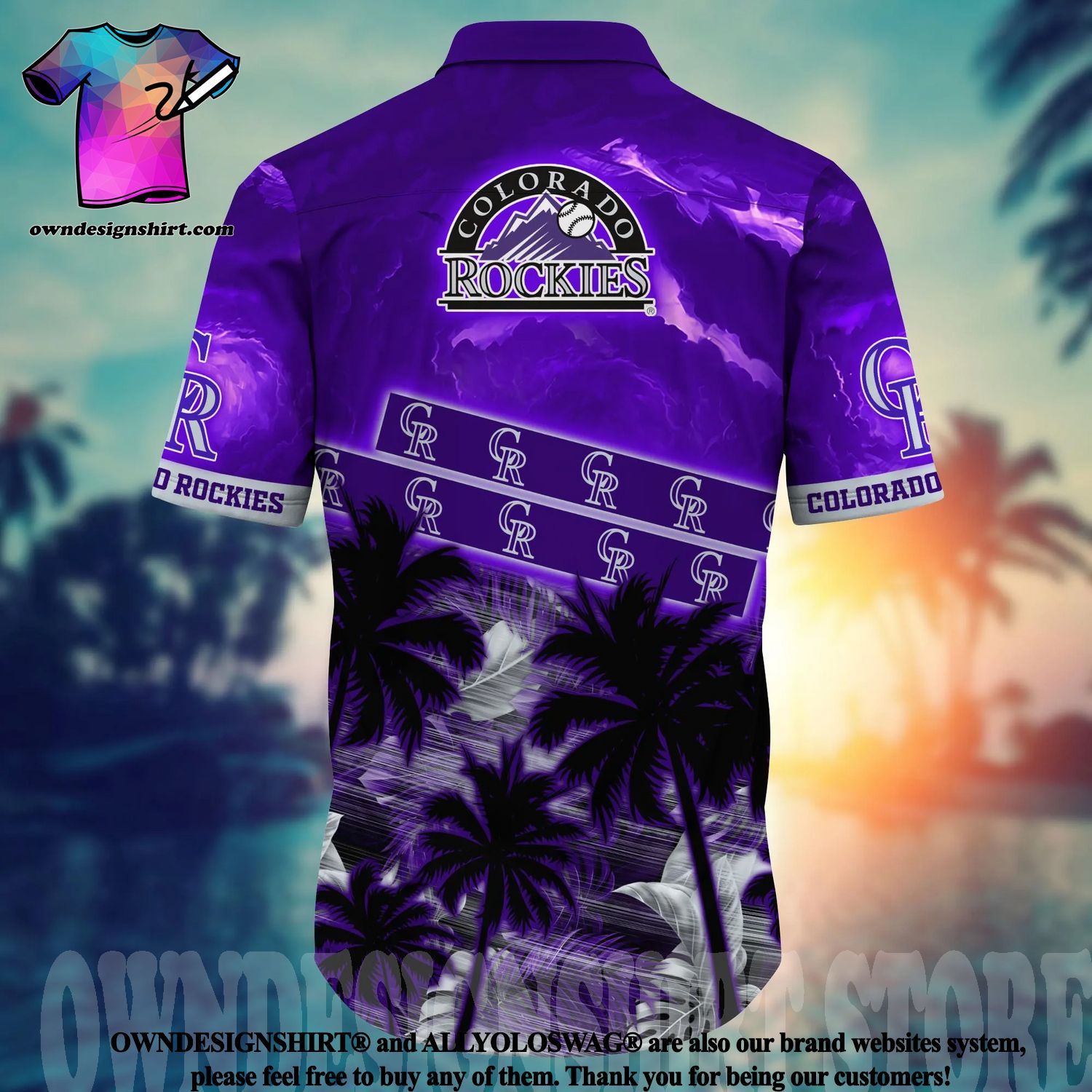 Personalized Colorado Rockies Baseball Full Printing Hawaiian Shirt -  Purple - Senprintmart Store