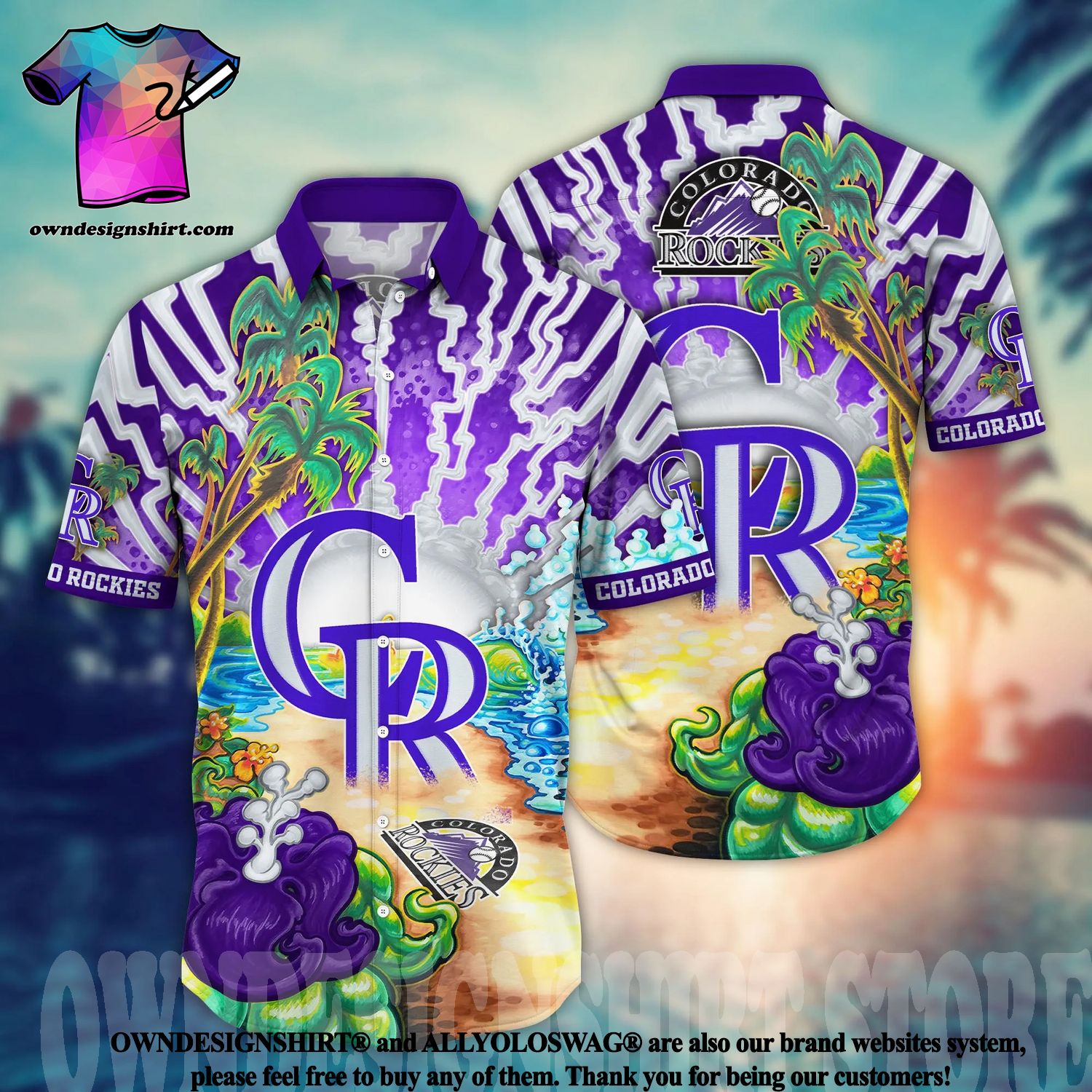 The best selling] Colorado Rockies MLB Flower Full Printed 3D Hawaiian Shirt