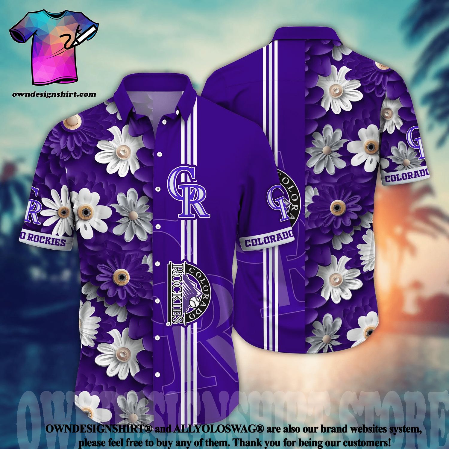 Colorado Rockies MLB Mens Floral Hawaiian Shirt - Banantees