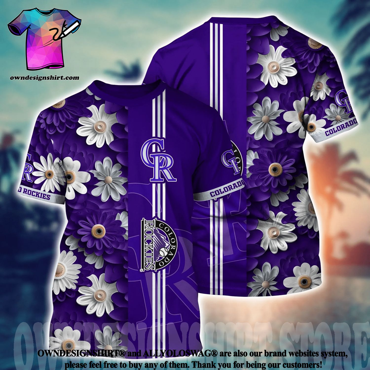 The best selling] Colorado Rockies MLB Flower Unisex Hawaiian Shirt