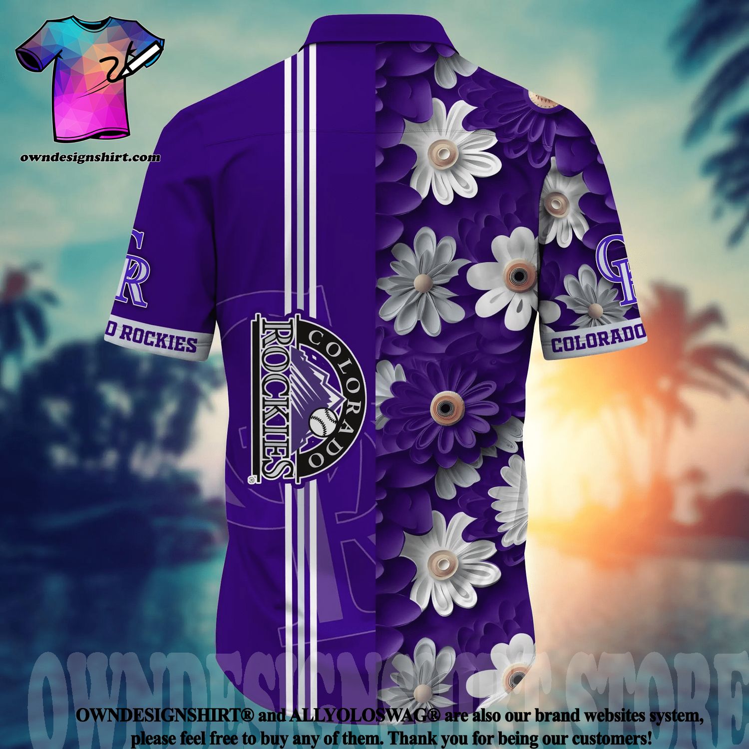 Colorado Rockies MLB Mens Floral Hawaiian Shirt - Banantees