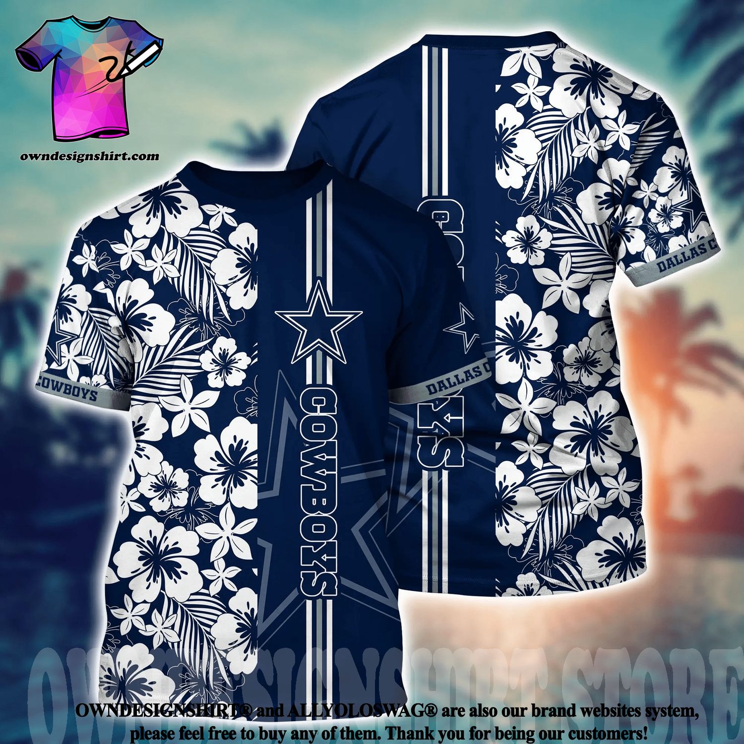 Dallas Cowboys NFL Classic Full Printing Hawaiian Aloha Shirt