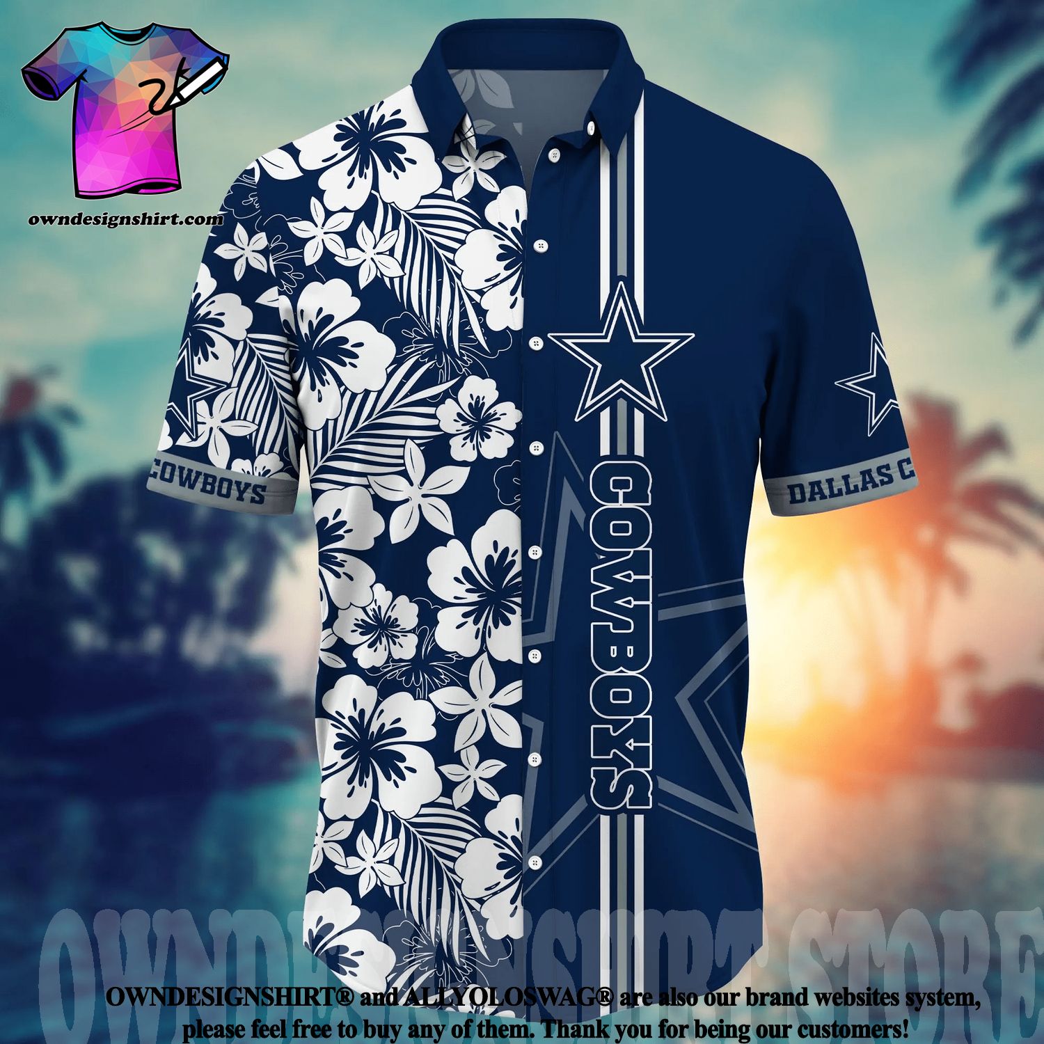 Dallas Cowboys NFL Classic Full Printing Hawaiian Aloha Shirt