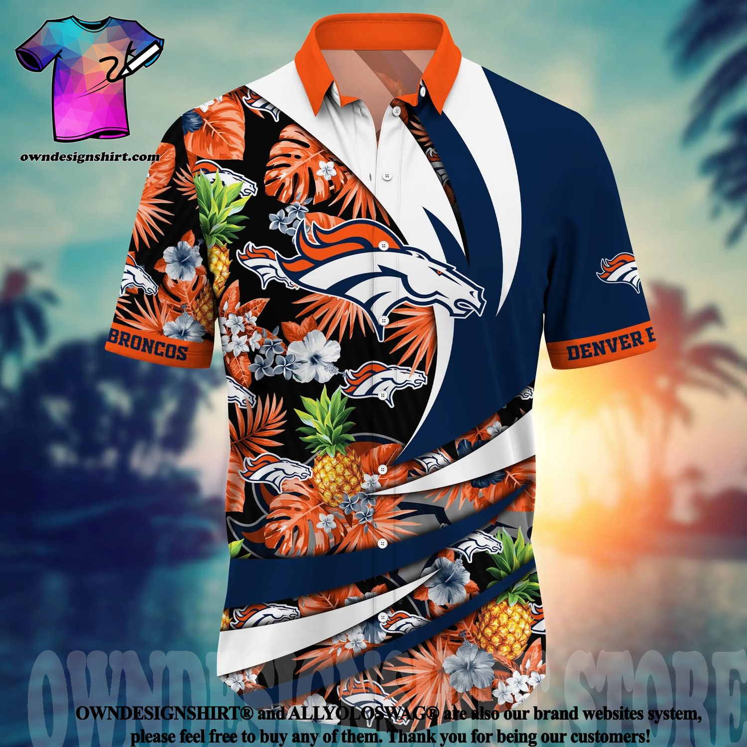 Denver Broncos NFL Hawaiian Shirt 4th Of July Independence Day