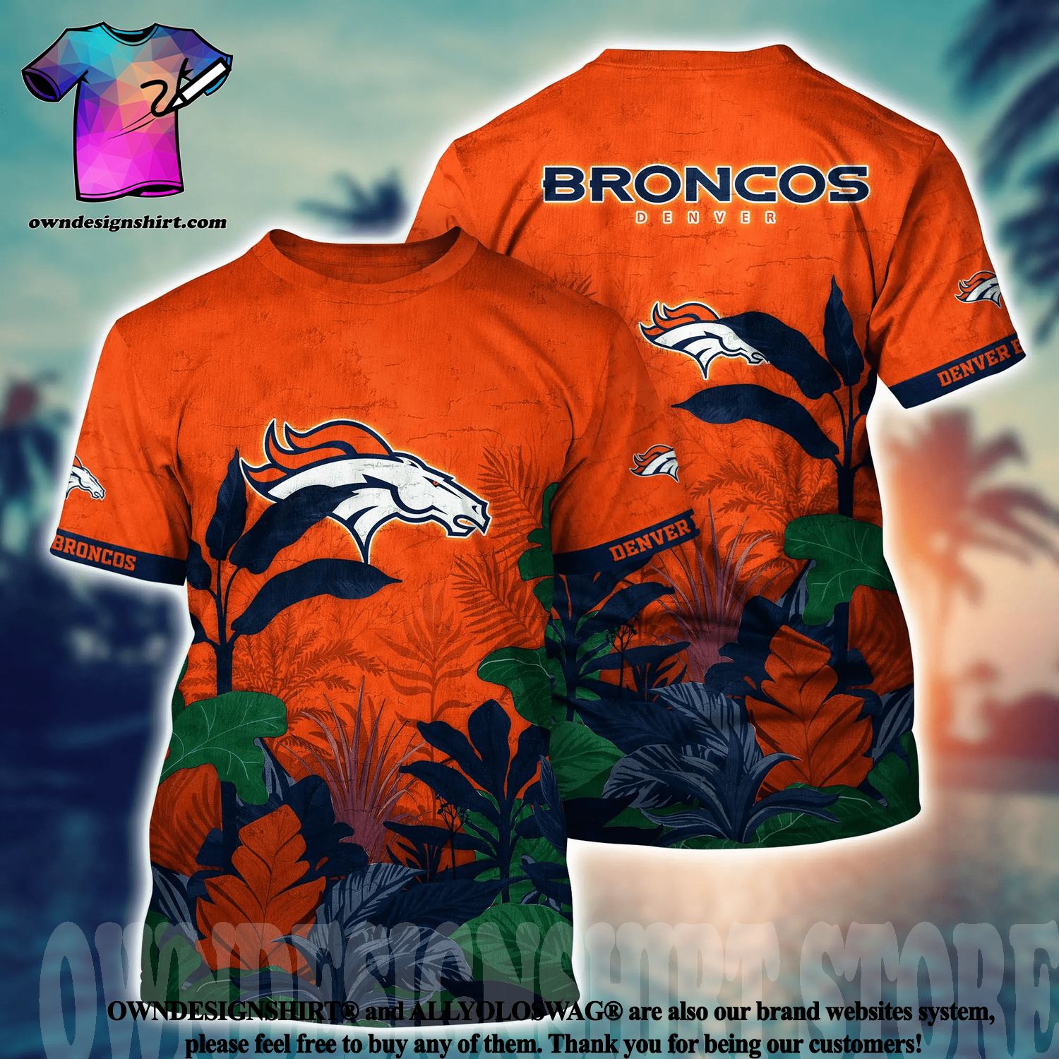 Denver Broncos NFL And Flowers Short Sleeves Hawaiian Shirt