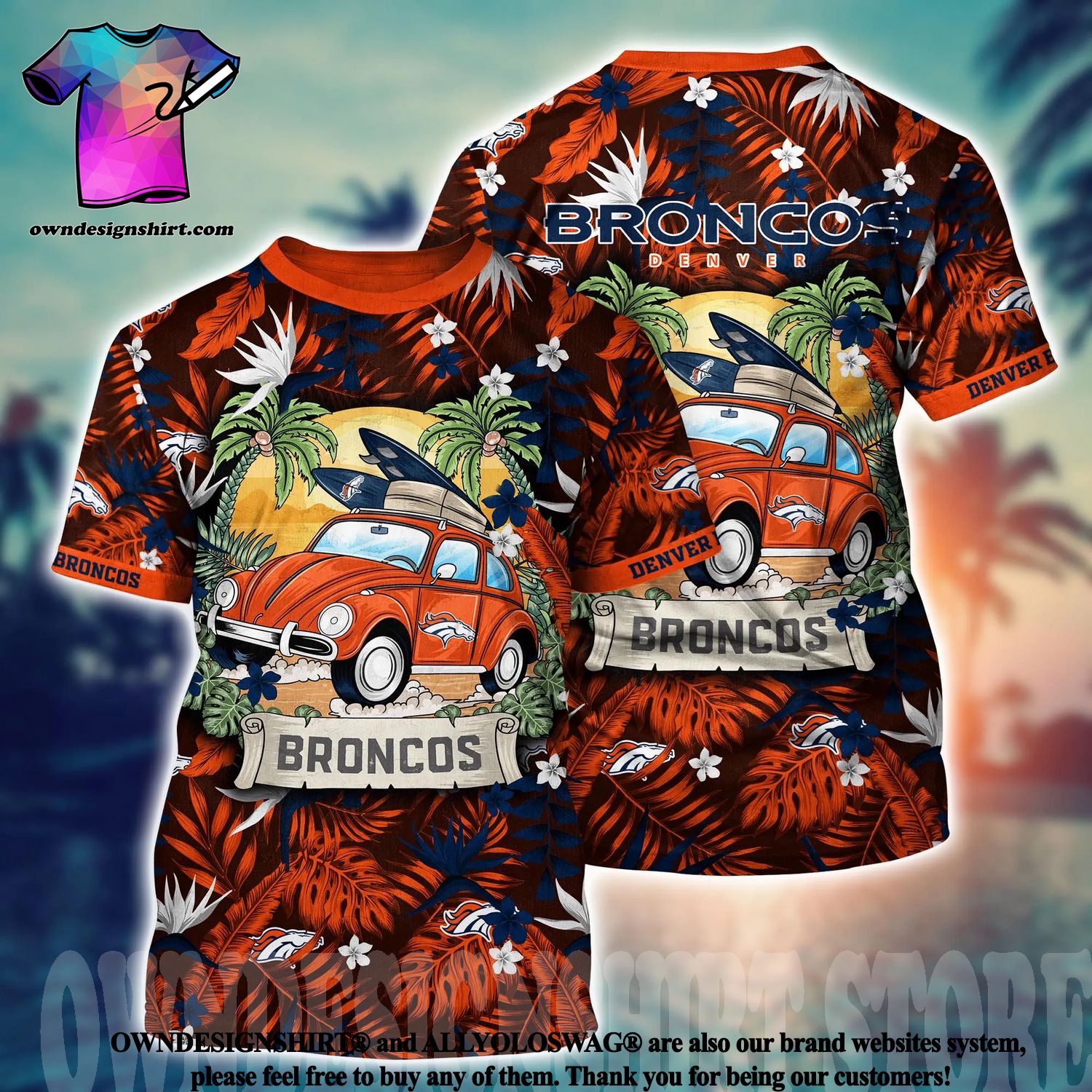 The best selling] Denver Broncos NFL Flower Unisex Full Printed Hawaiian  Shirt