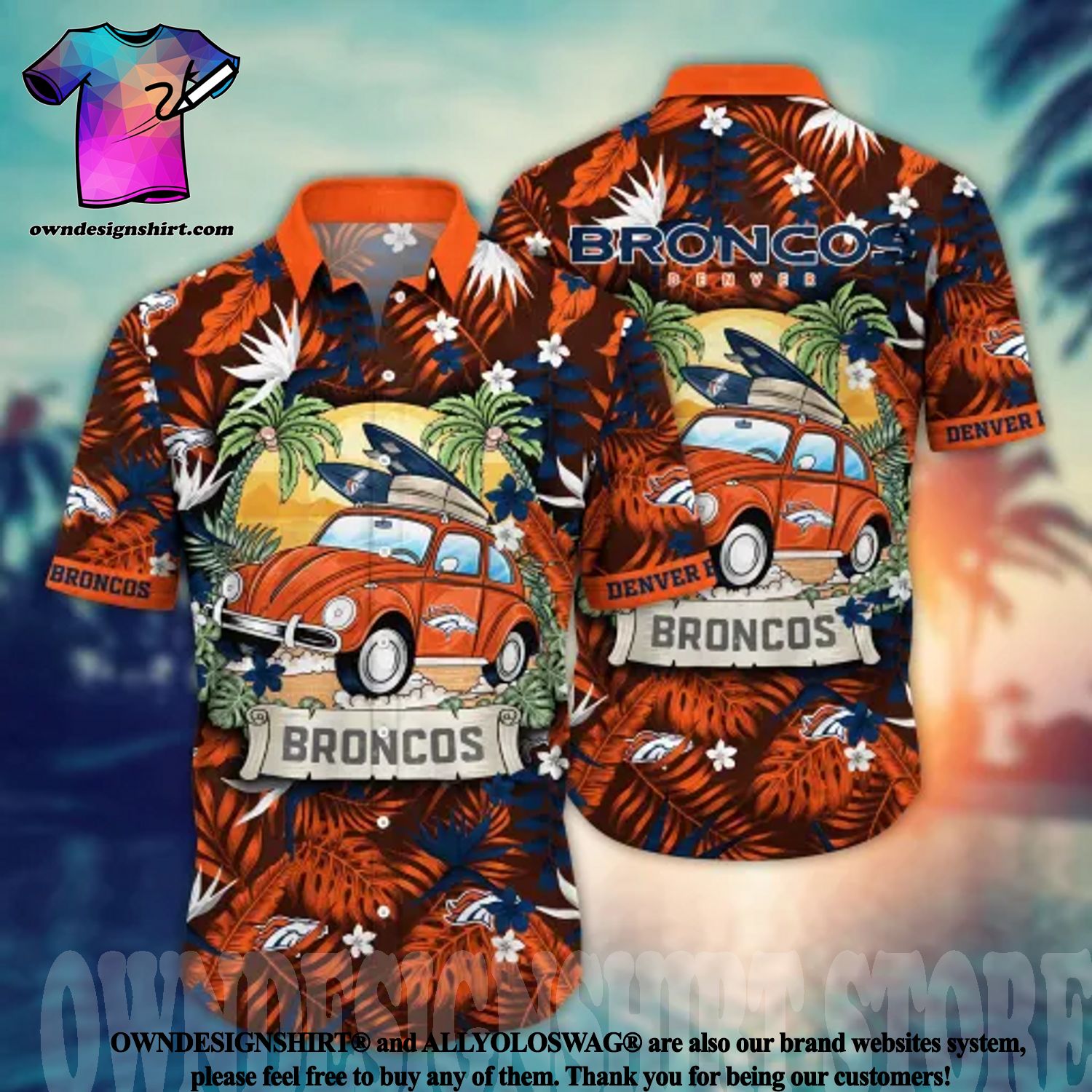 The best selling] Denver Broncos NFL Flower Unisex Full Printed Hawaiian  Shirt