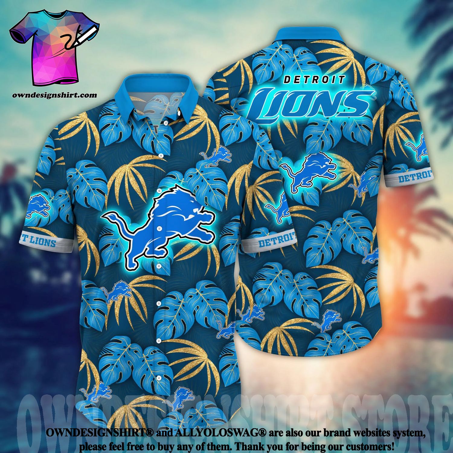 Detroit Lions NFL For Sports Fan Floral Hawaiian Shirt - Senprintmart Store