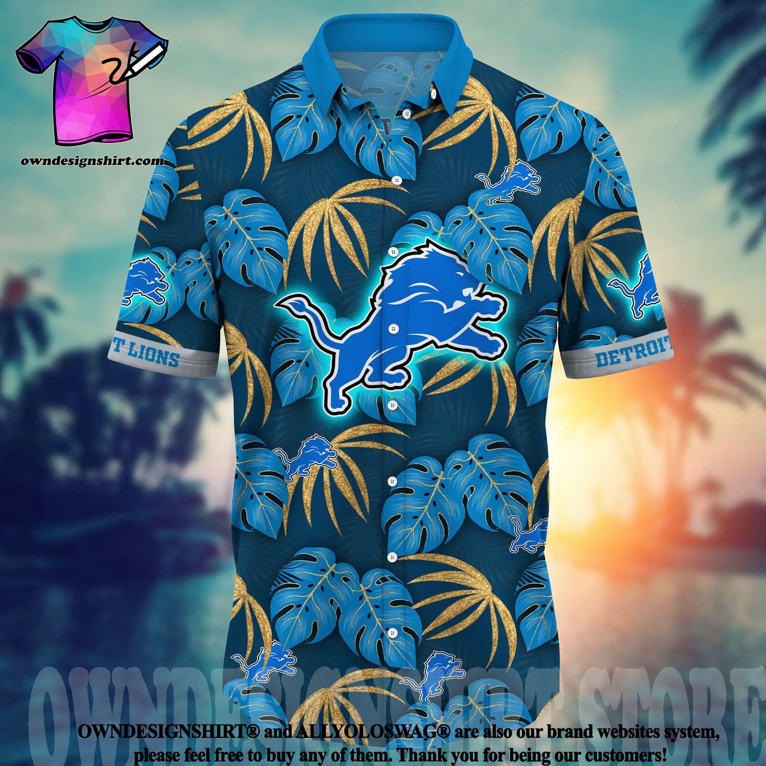 Detroit Lions NFL For Sports Fan Floral Hawaiian Shirt - Senprintmart Store