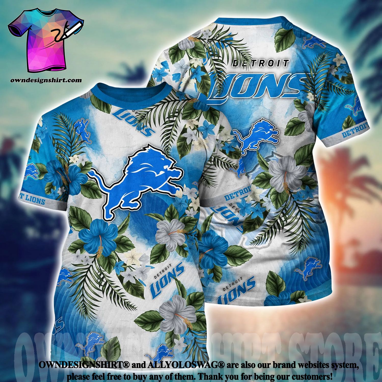 Personalized Name Detroit Lions NFL Flower Summer Football Hawaiian Shirt -  Bring Your Ideas, Thoughts And Imaginations Into Reality Today