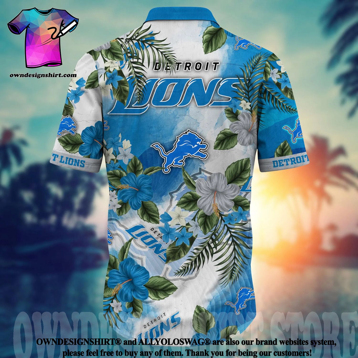 TRENDING] Detroit Lions NFL-Summer Hawaiian Shirt, Floral Pattern