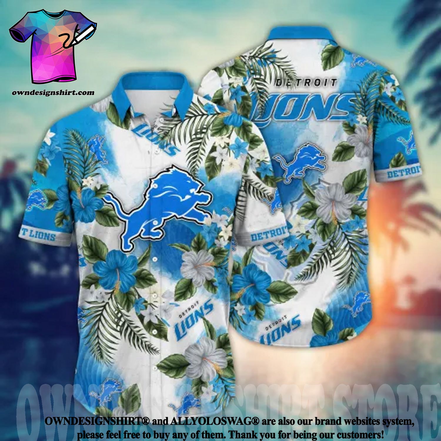 Detroit Lions Hawaiian Shirt And Shorts Mens Detroit Lions Shirts