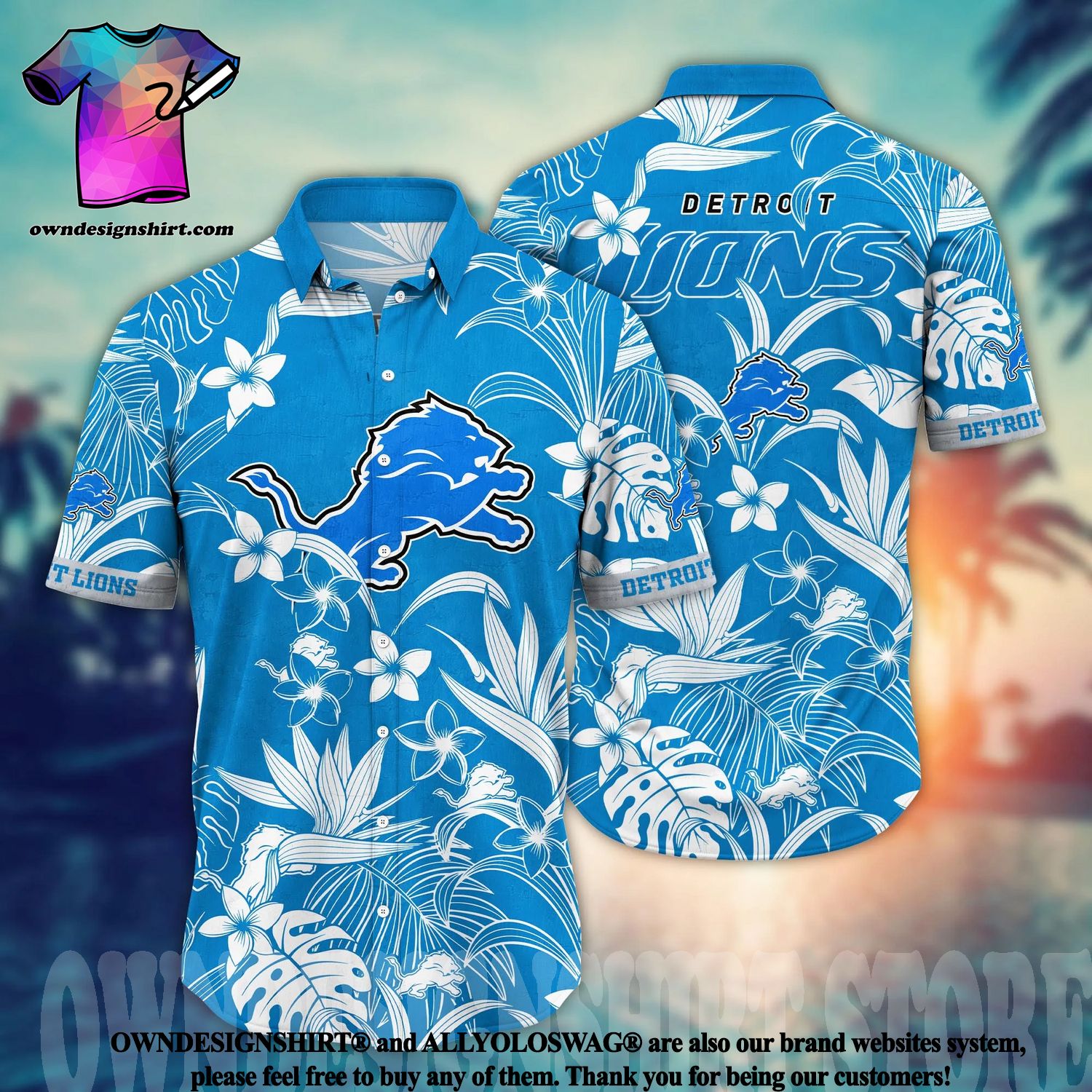 TRENDING] Detroit Lions NFL-Summer Hawaiian Shirt, Floral Pattern