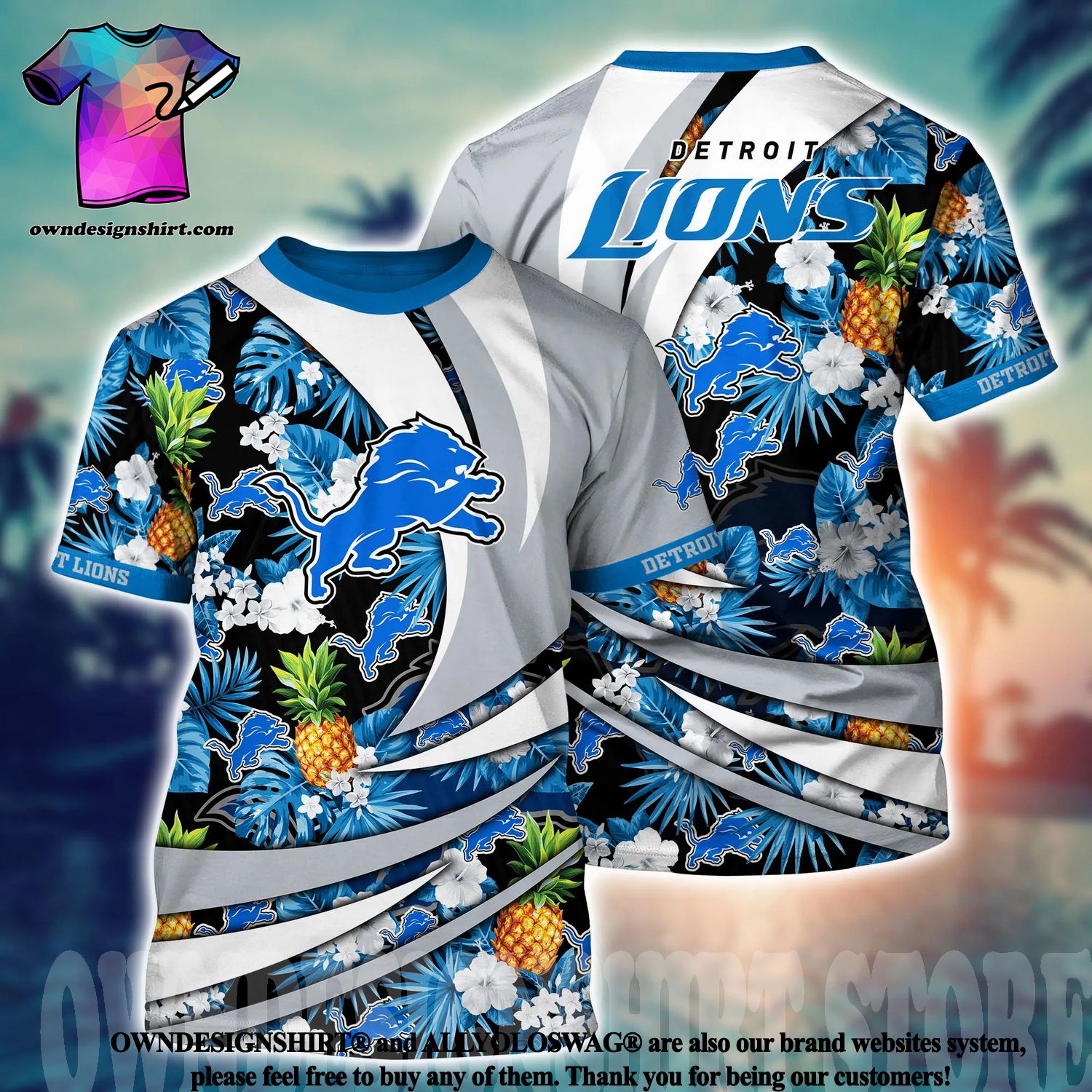 Personalized Name Detroit Lions NFL Flower Summer Football Hawaiian Shirt -  Bring Your Ideas, Thoughts And Imaginations Into Reality Today