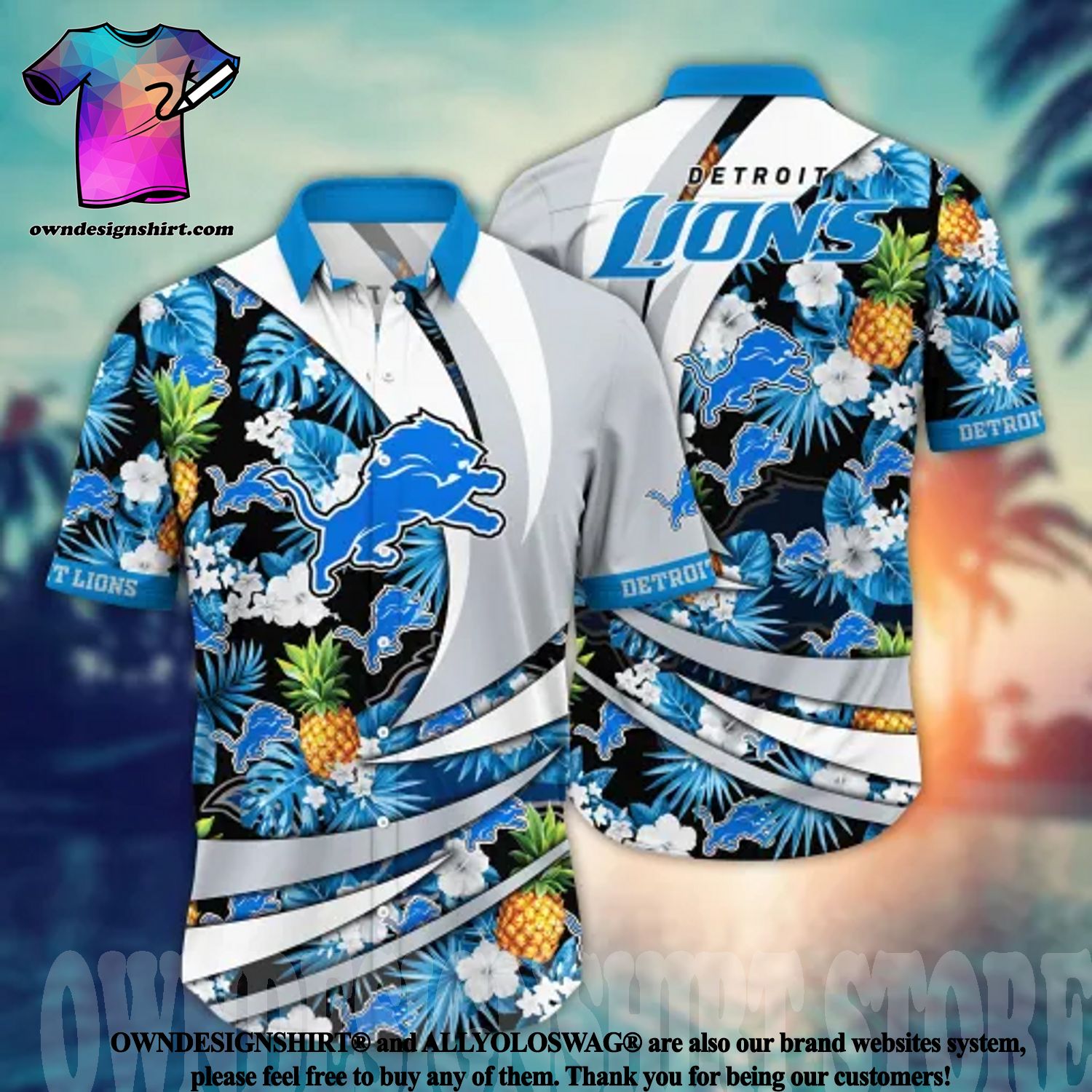 Detroit Lions NFL Custom Name Hawaiian Shirt For Men Women Best Gift For  Real Fans - Freedomdesign