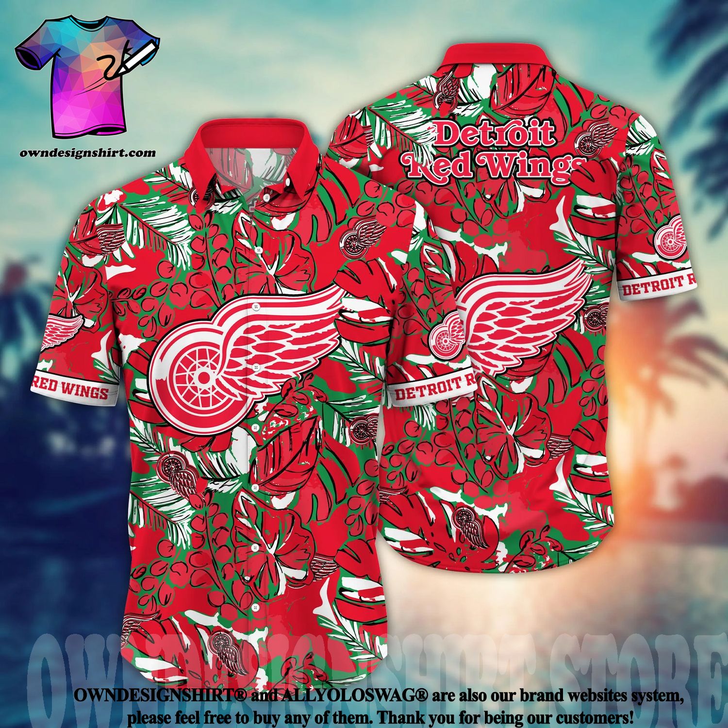 Detroit Red Wings NHL For Sports Fan All Over Print Hawaiian Shirt