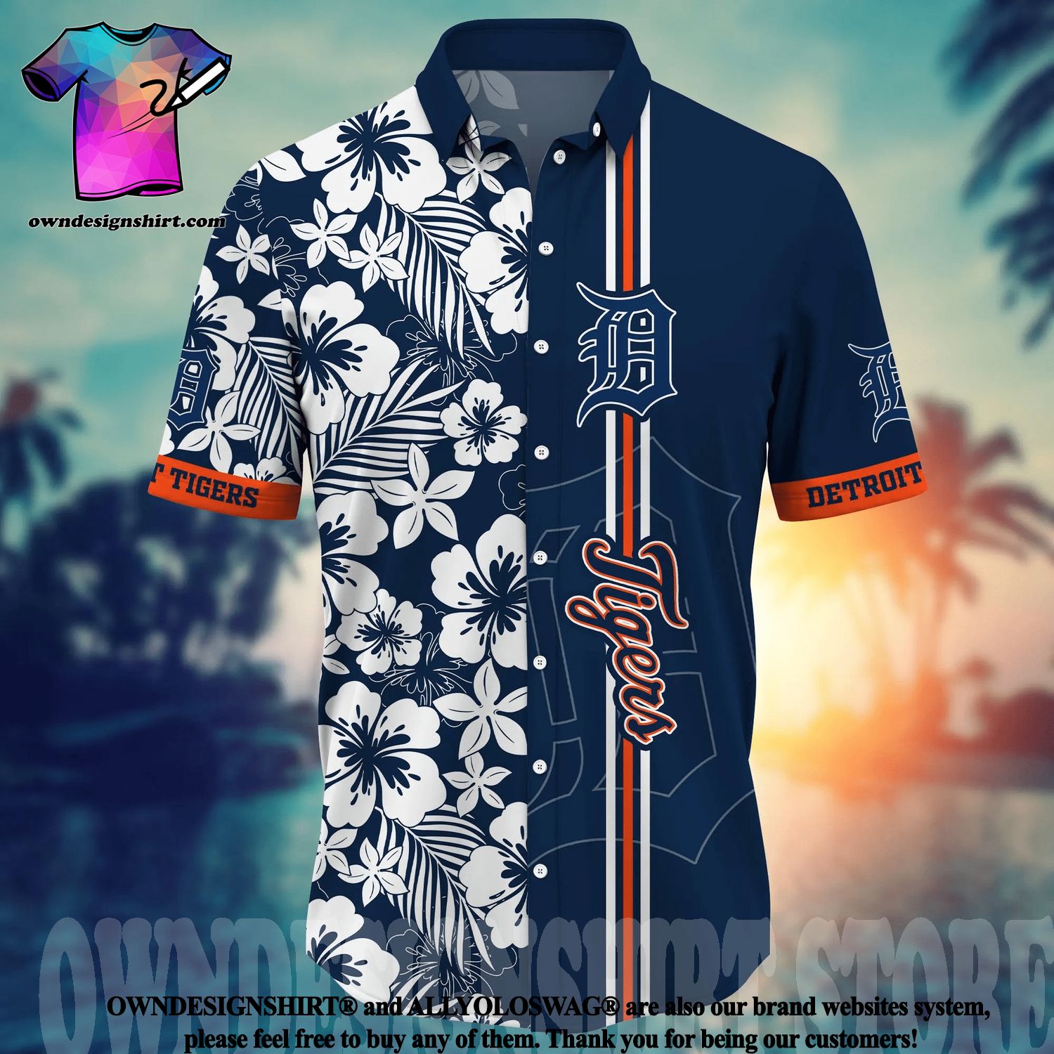 Detroit Tigers MLB Black Hawaiian Shirt, Gift for Dad, Fathers Day