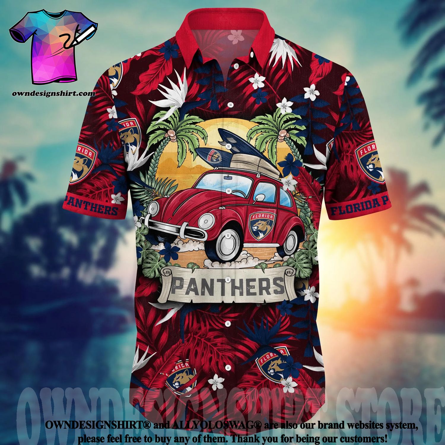 Florida Panthers NHL Flower Tropical Hawaiian Shirt And Short