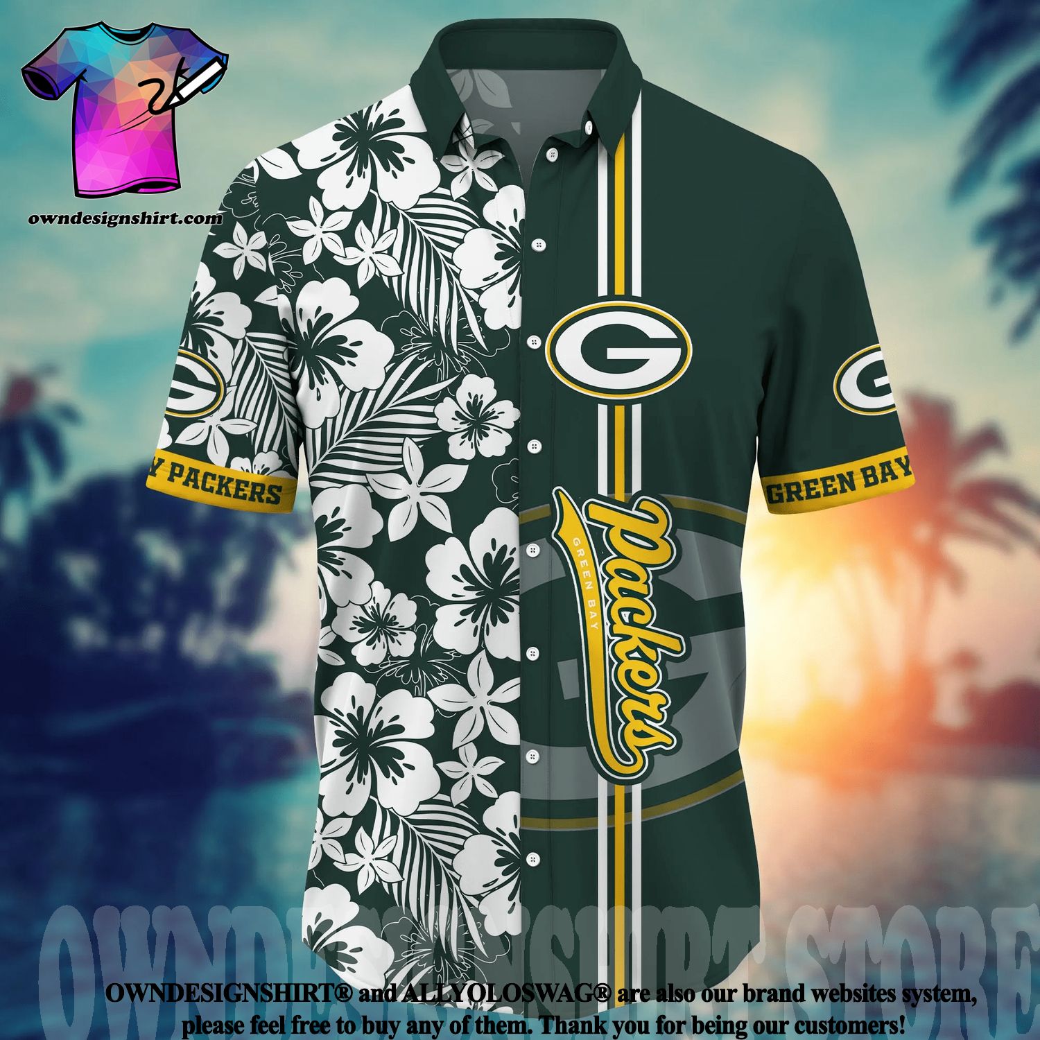 Green Bay Packers NFL Mens Gone Fishing Shirt