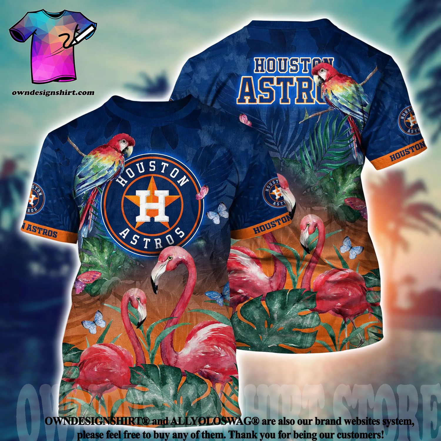 Houston Astros MLB Flower Unisex All Over Print Hawaiian Shirt