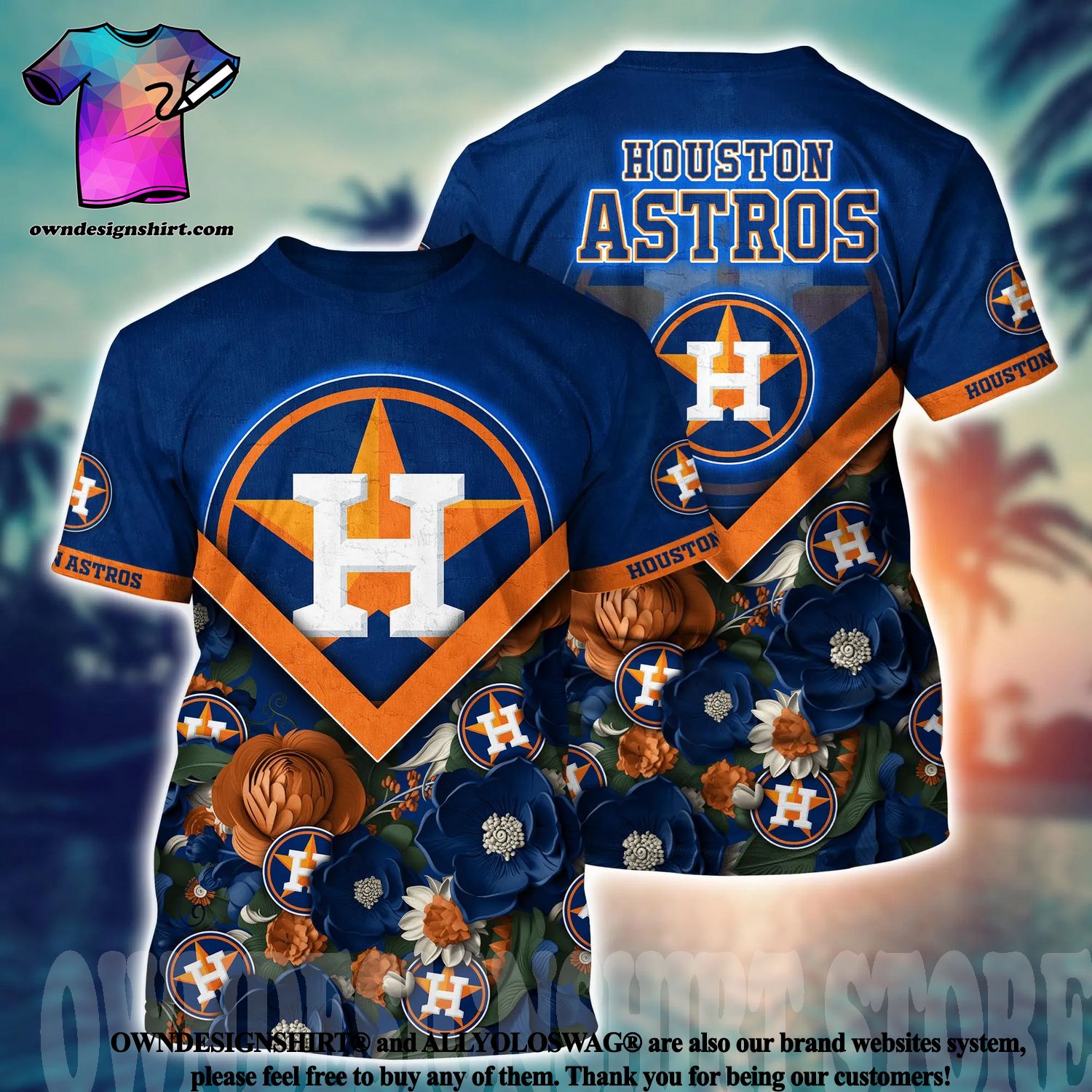 The best selling] Houston Astros MLB Floral Unisex Hawaiian Shirt