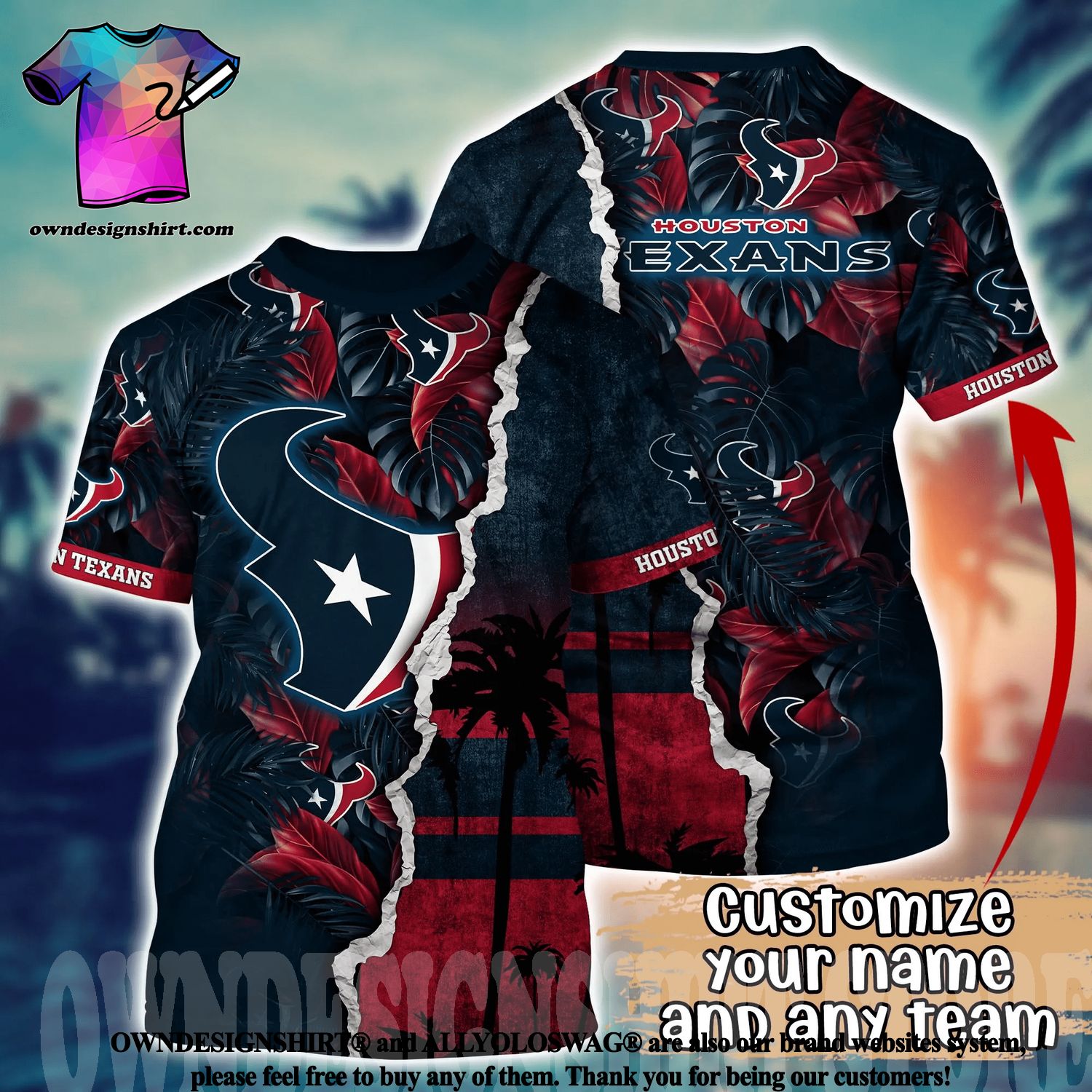 Personalized Houston Texans Hawaiian Shirt NFL Football Hawaiian