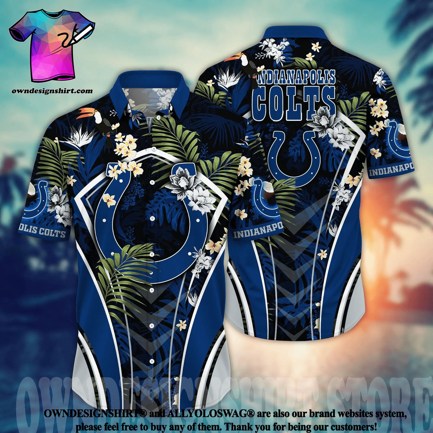 Indianapolis Colts NFL Baseball Tropical Flower Baseball Jersey Shirt