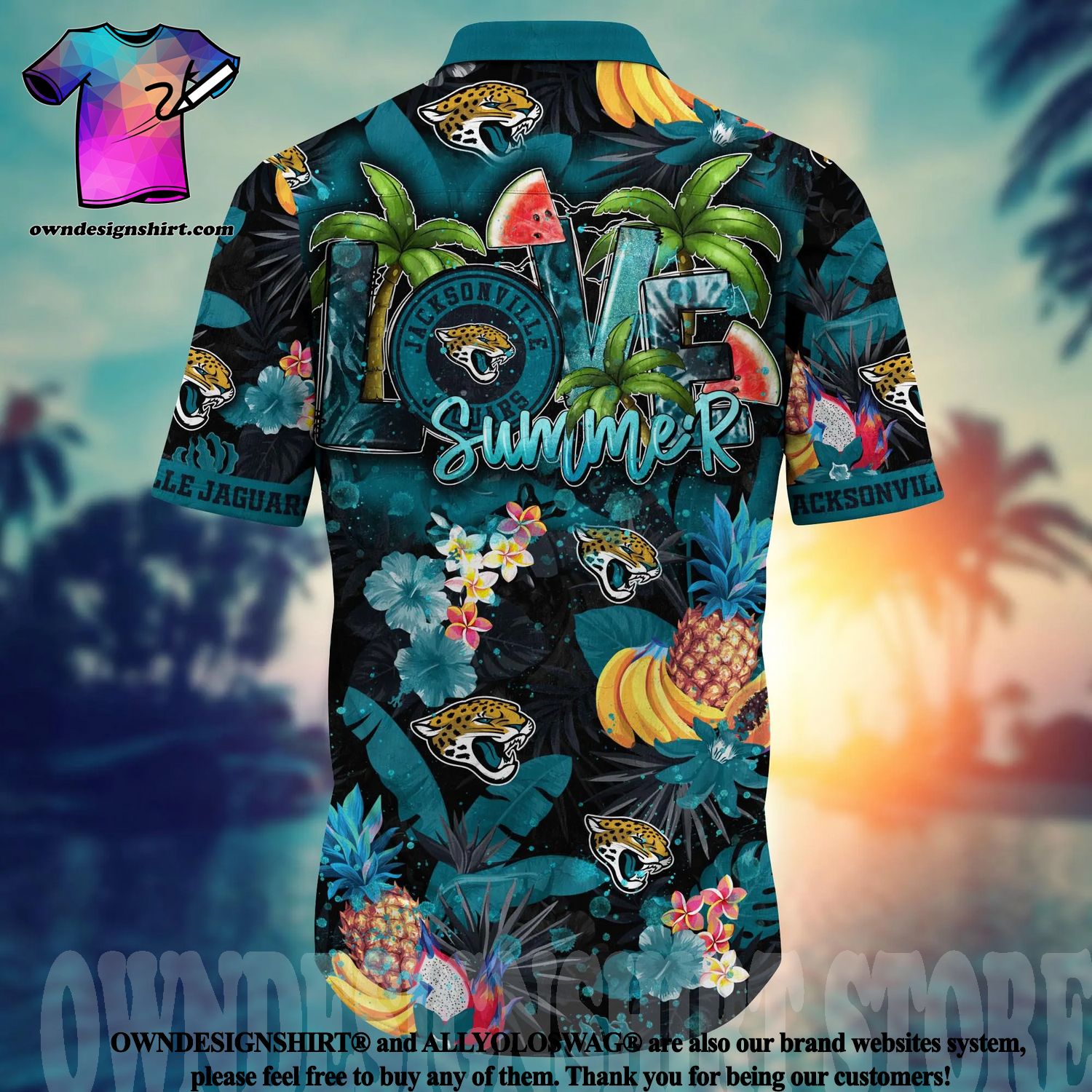 Personalized Jacksonville Jaguars Football Team Jaguars Full Printing  Hawaiian T-Shirt - Black - Senprintmart Store