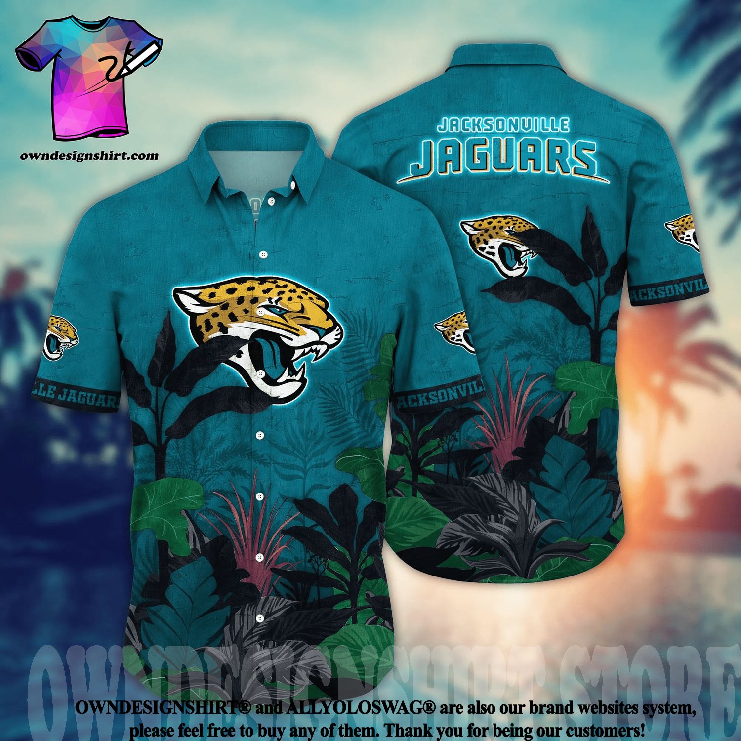 Jacksonville Jaguars NFL US Flag Aloha Tropical Hawaiian Shirt And Shorts -  Freedomdesign