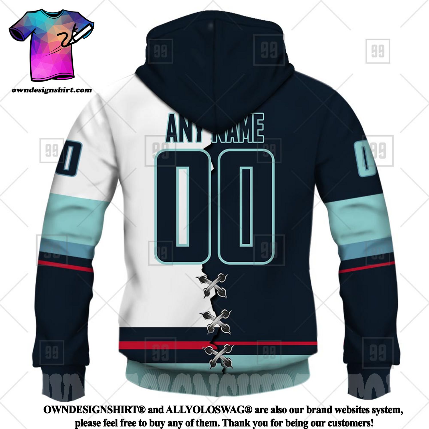 Top-selling item] Custom Colorado Rockies Full Printing Hockey Jersey