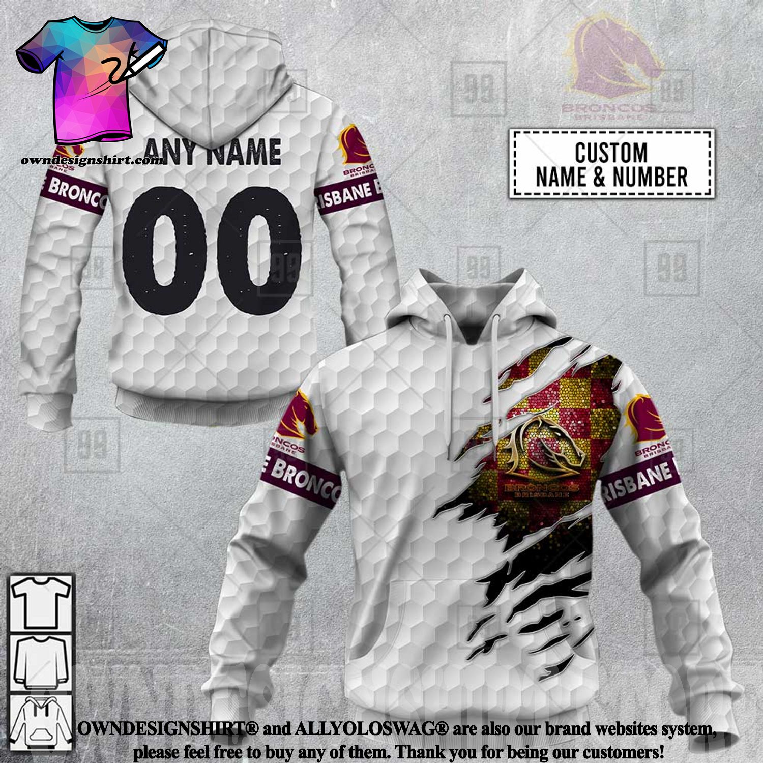 Brisbane Broncos NRL Personalized Name 3D Tshirt - Freedomdesign