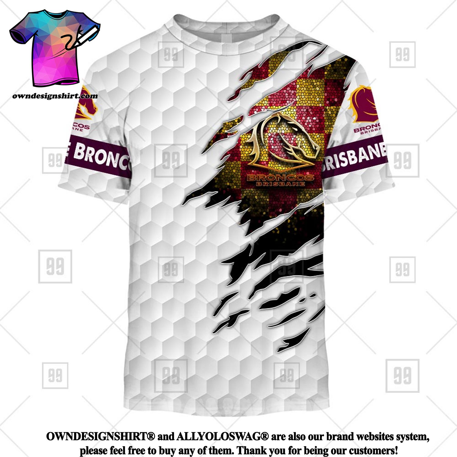 Brisbane Broncos NRL Fairway Golf Polo Shirt Best Gift Men And